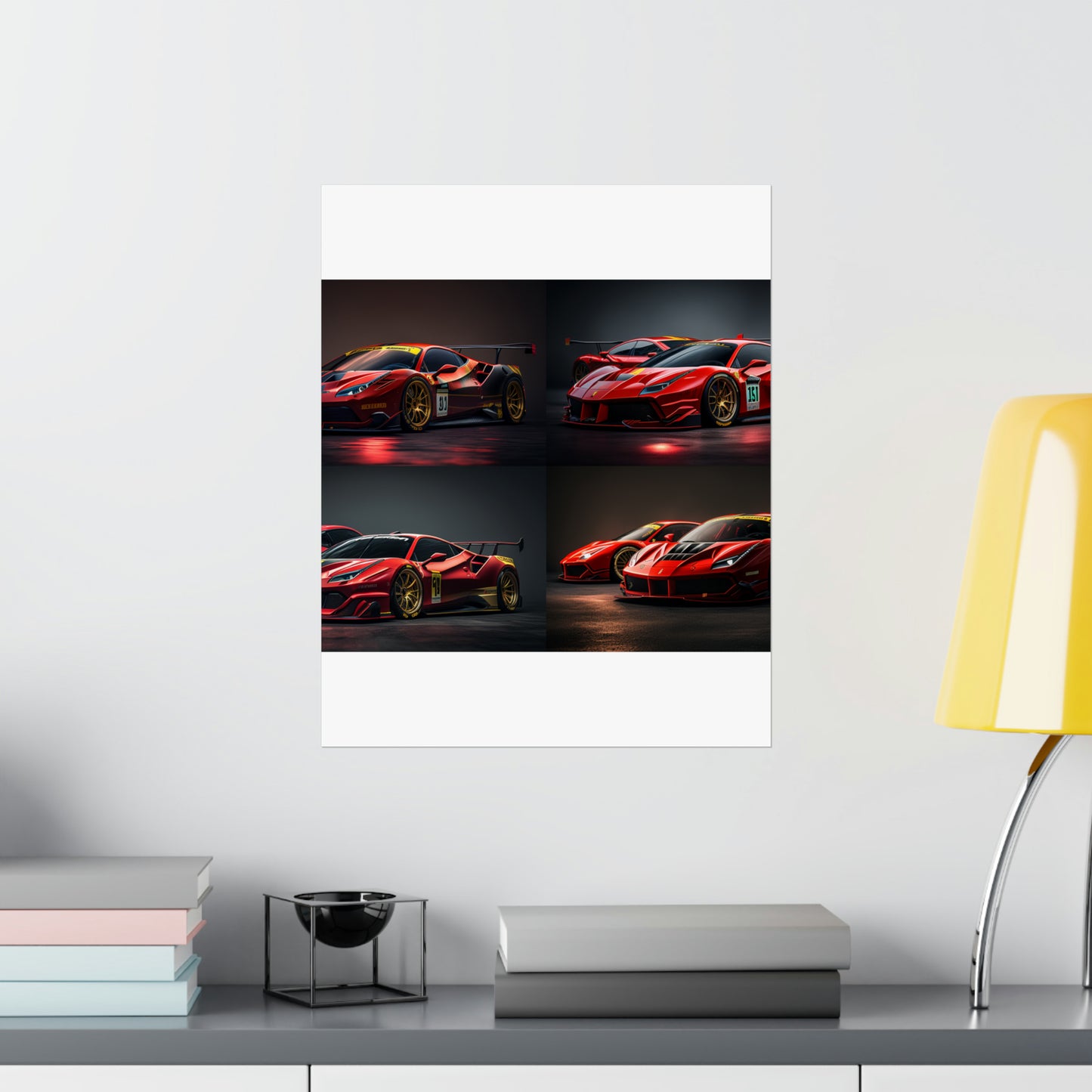 Premium Matte Vertical Posters Ferrari Red 5