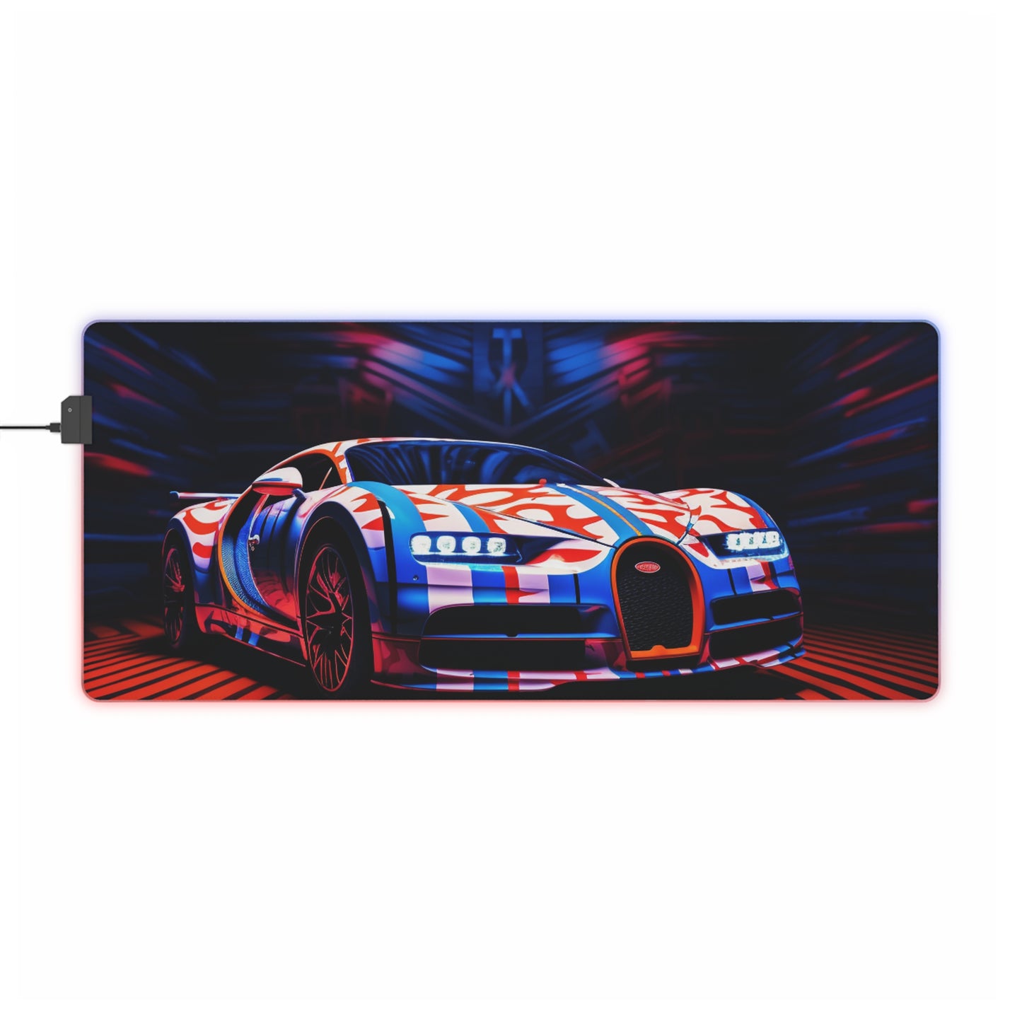 LED Gaming Mouse Pad Macro Bugatti American Flag 1