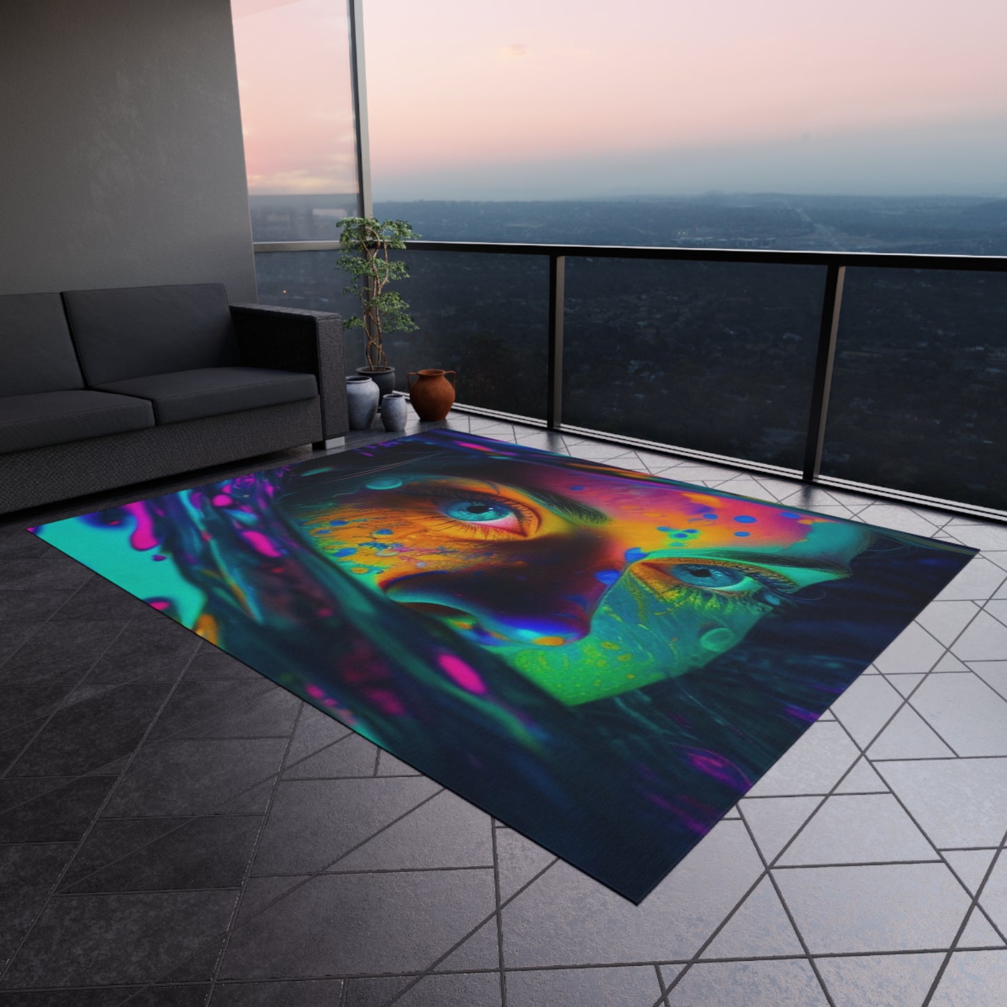 Outdoor Rug  Florescent Glow 3