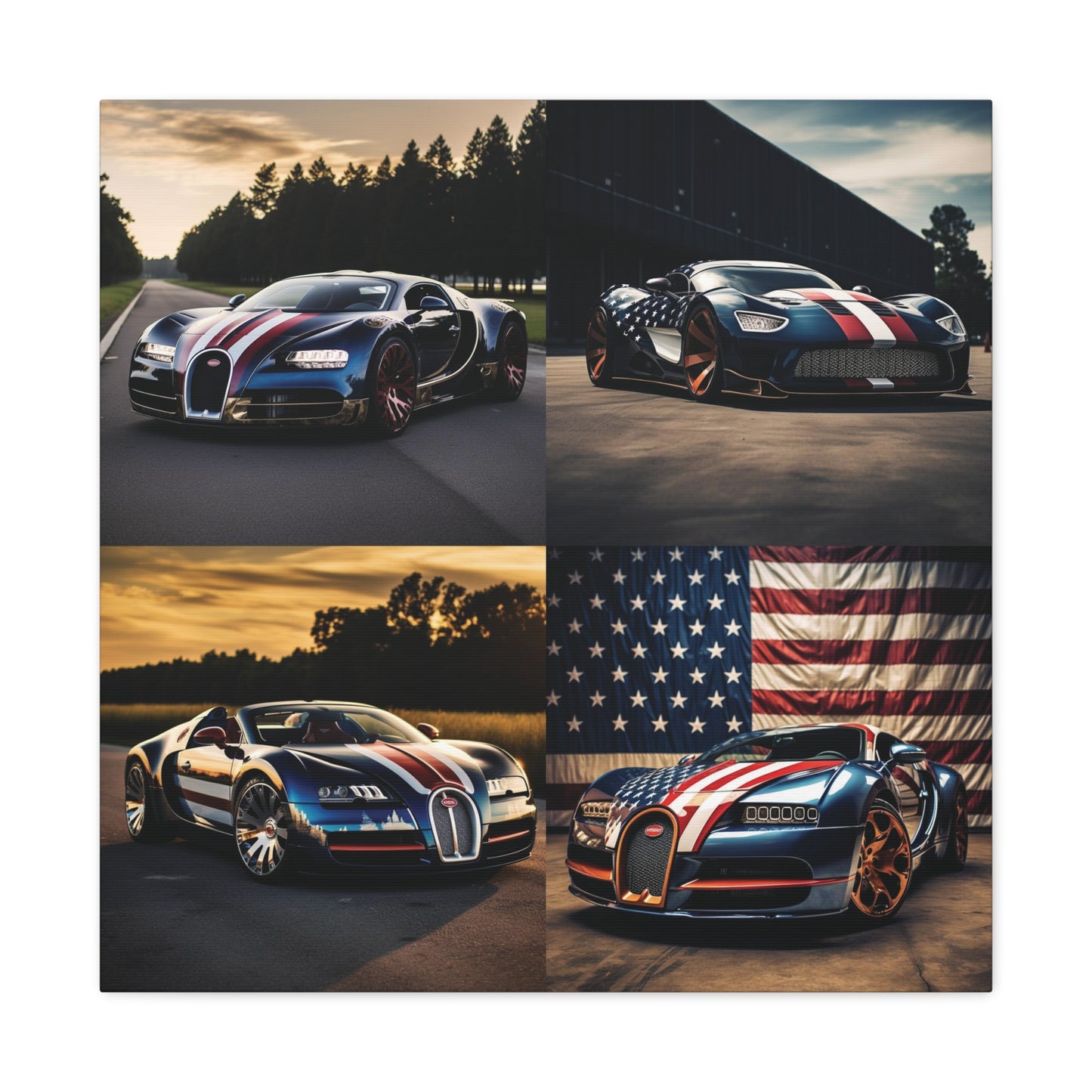 Canvas Gallery Wraps Bugatti Flag American 5