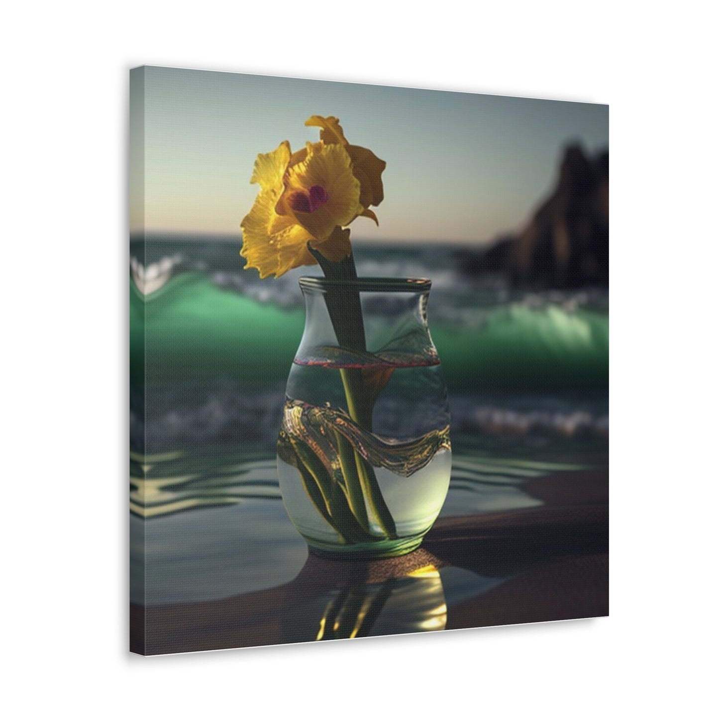 Canvas Gallery Wraps Yellow Gladiolus glass 1