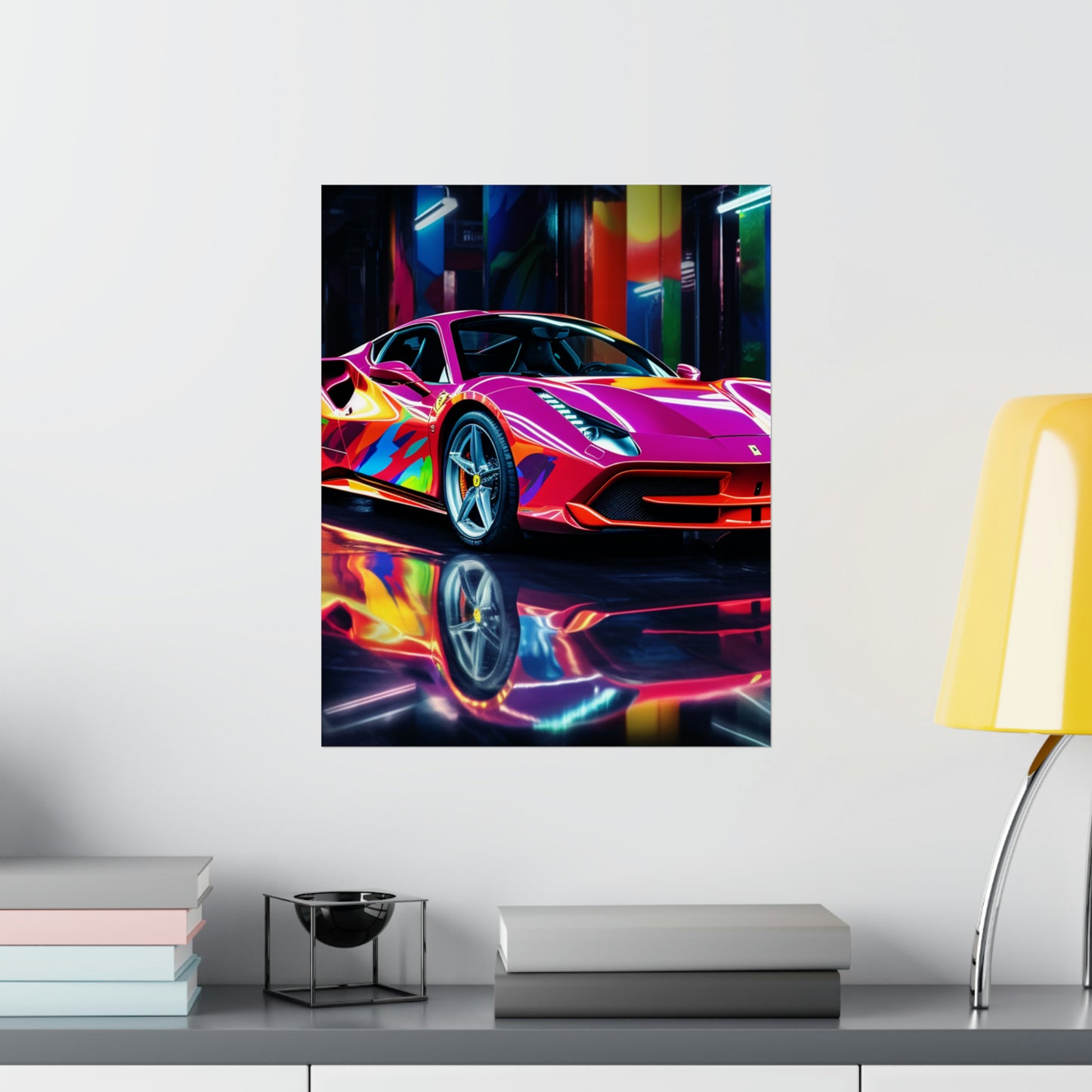 Premium Matte Vertical Posters Pink Macro Ferrari 1