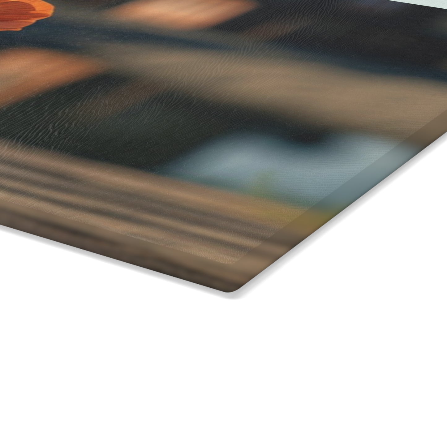 Glass Cutting Board Orange Poppy in a Vase 4