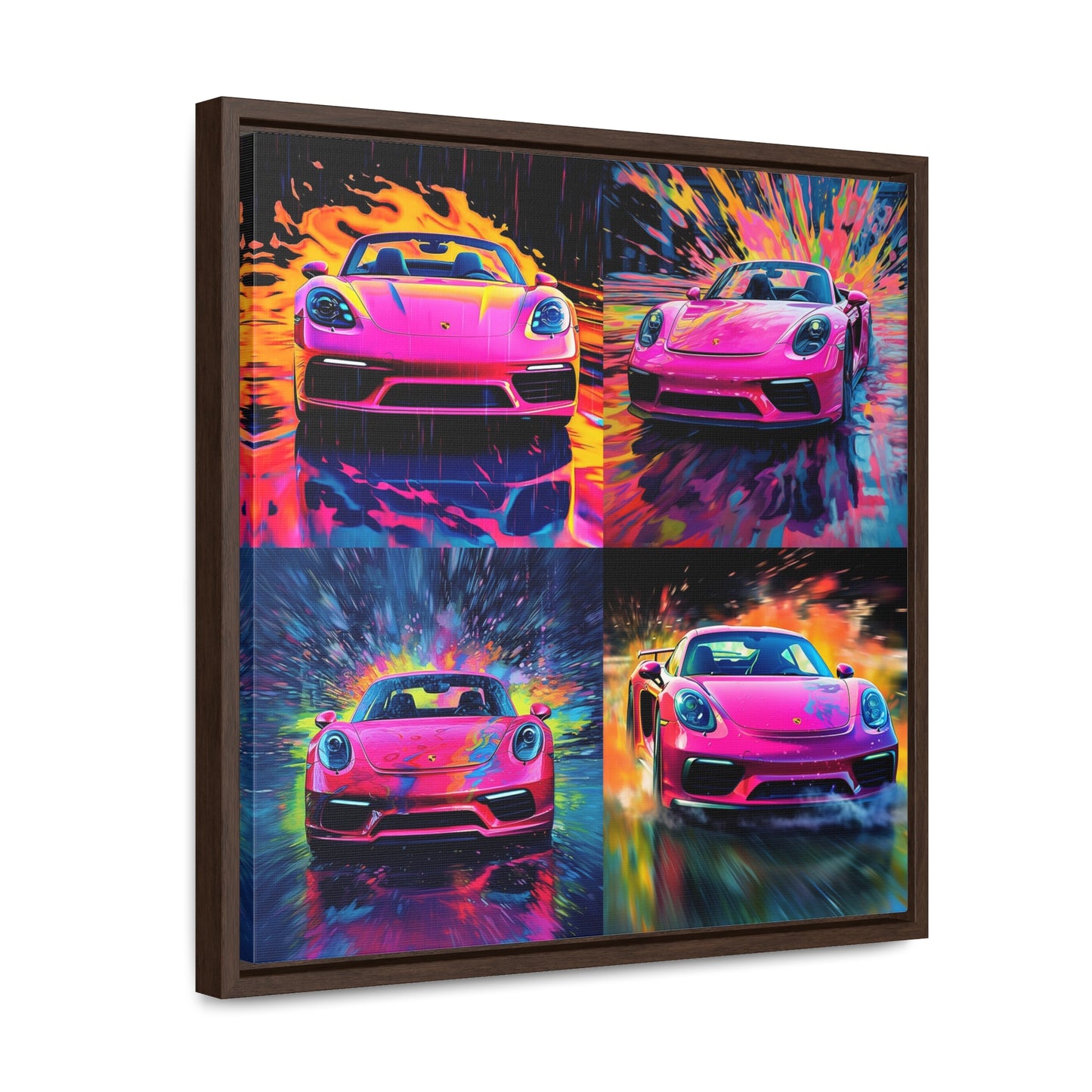 Gallery Canvas Wraps, Square Frame Pink Porsche water fusion 5