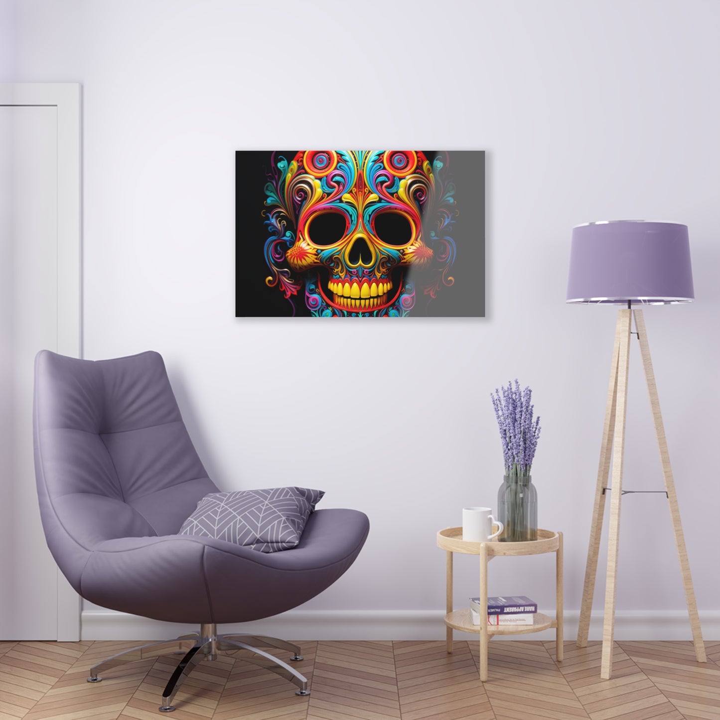 Acrylic Prints Macro Skull Color 1