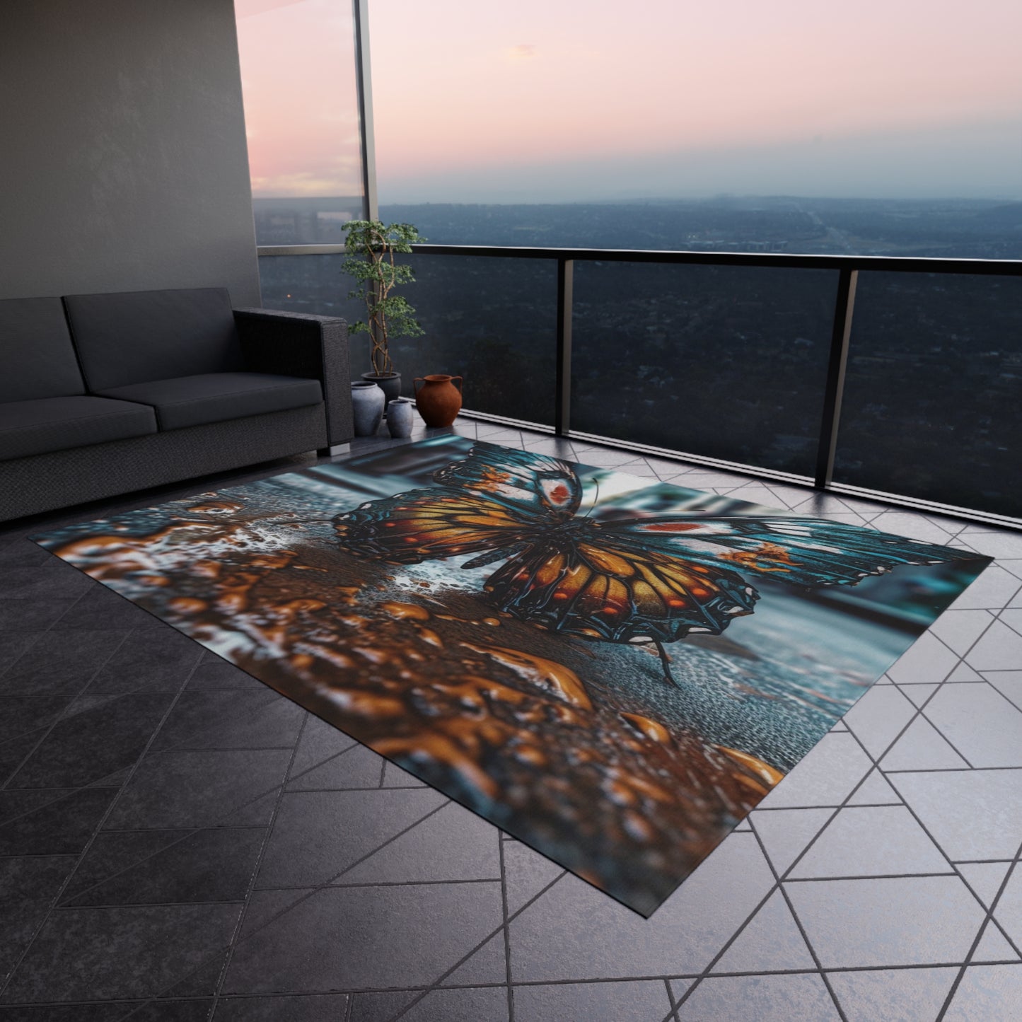 Outdoor Rug  Water Butterfly Street 3