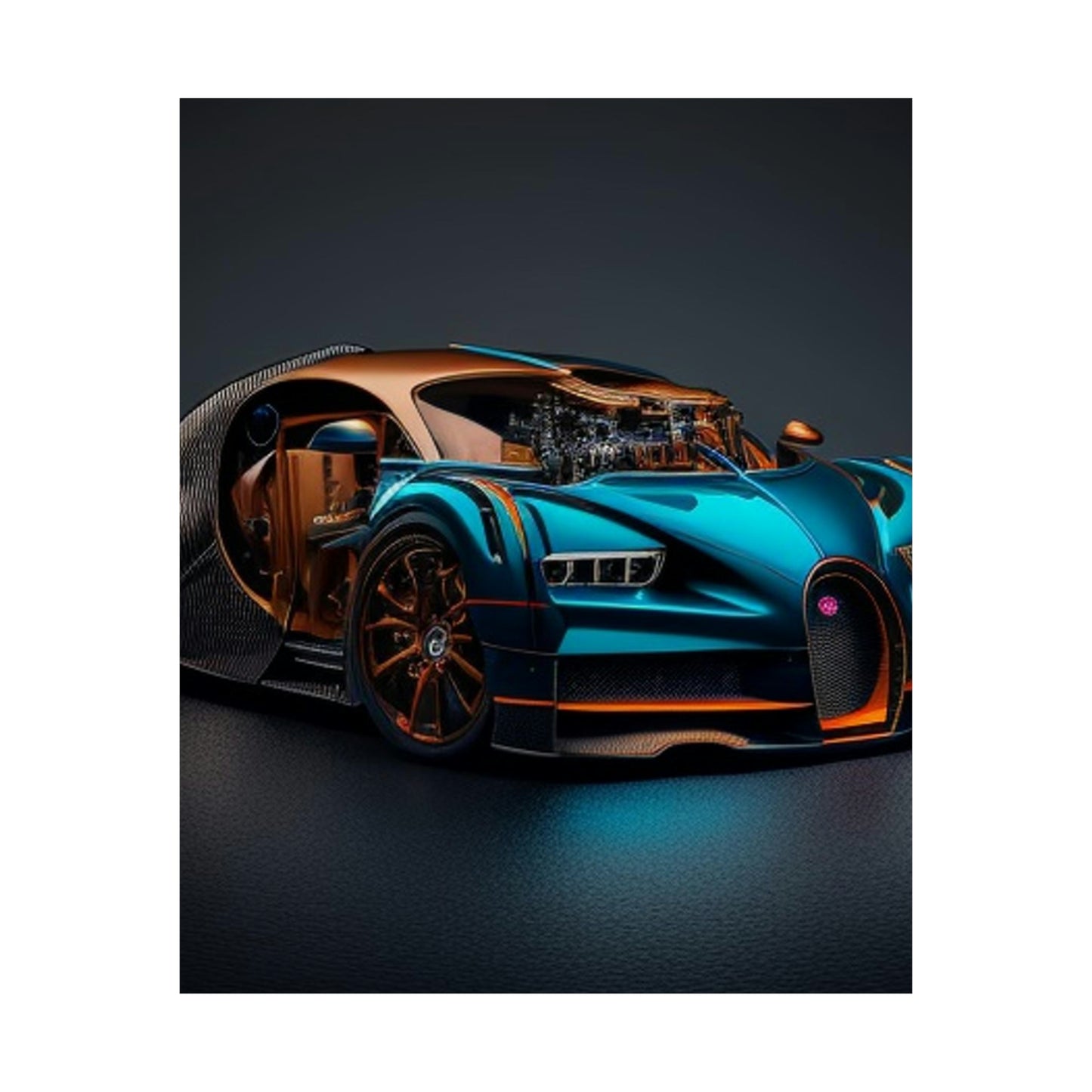 Premium Matte Vertical Posters Bugatti Blue 4