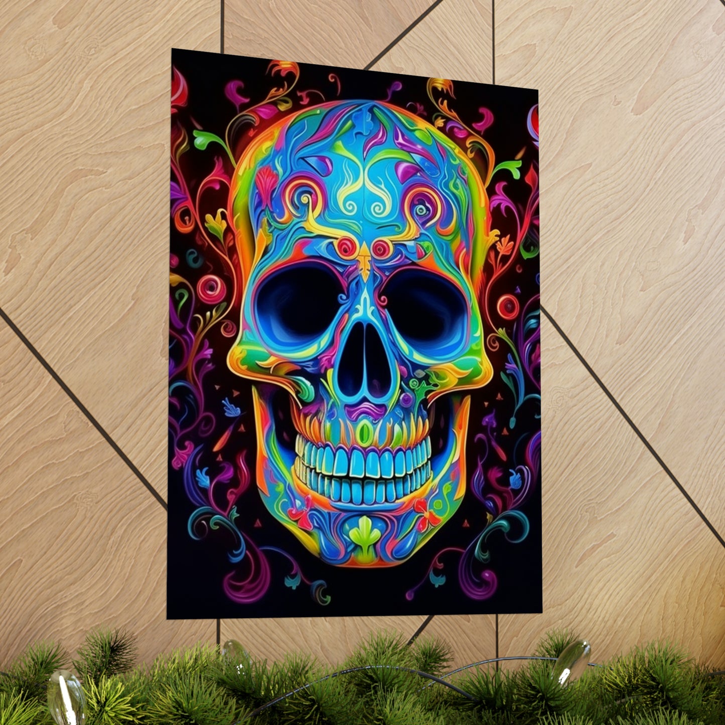 Premium Matte Vertical Posters Macro Skull Color 4
