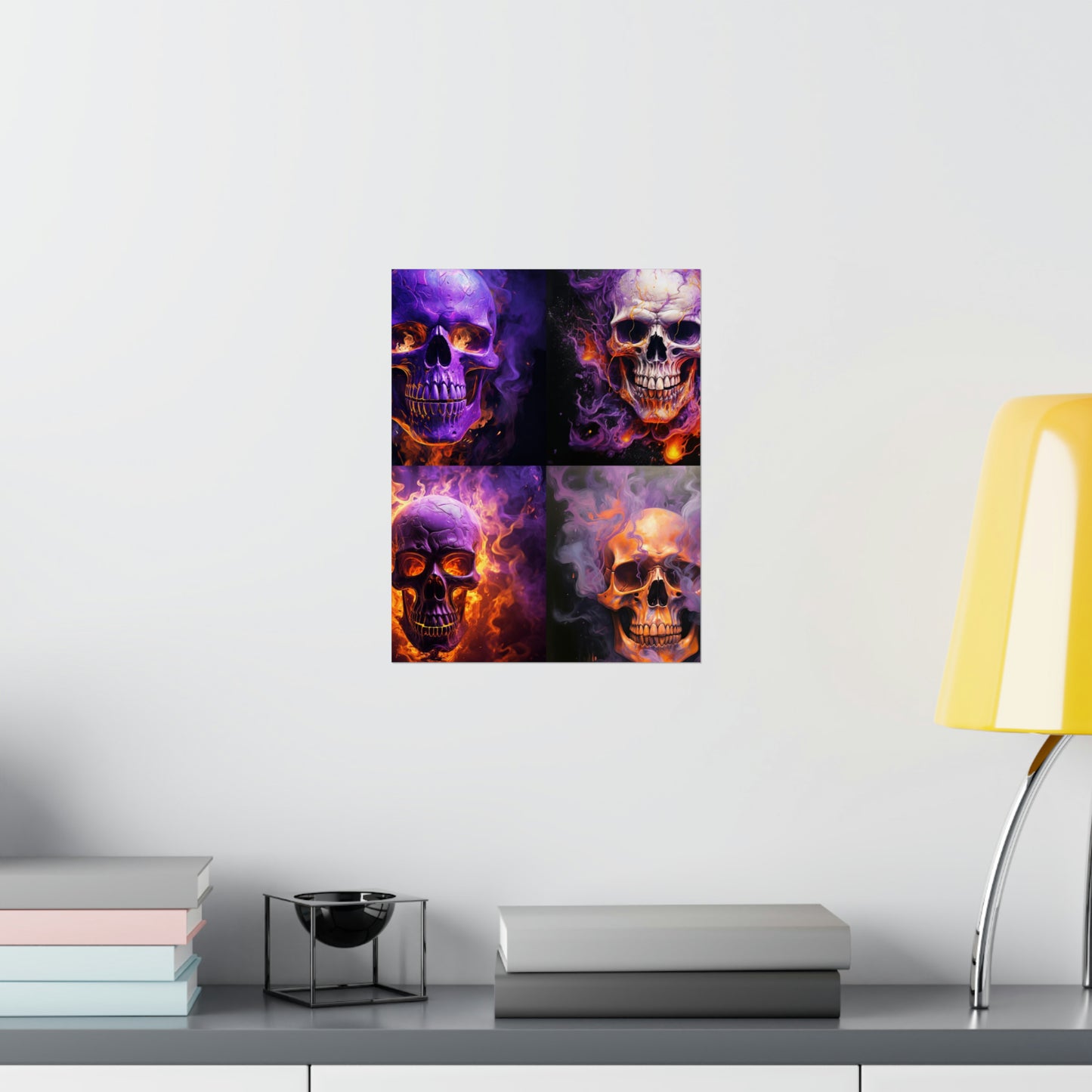 Premium Matte Vertical Posters Skull Flames 5