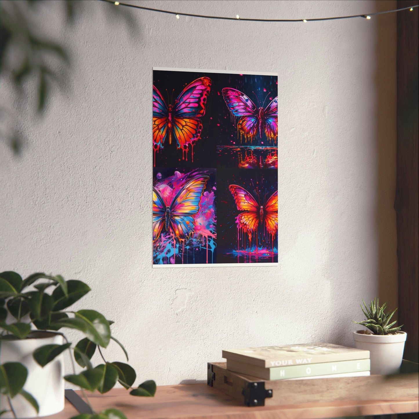 Premium Matte Vertical Posters Pink Butterfly Flair 5