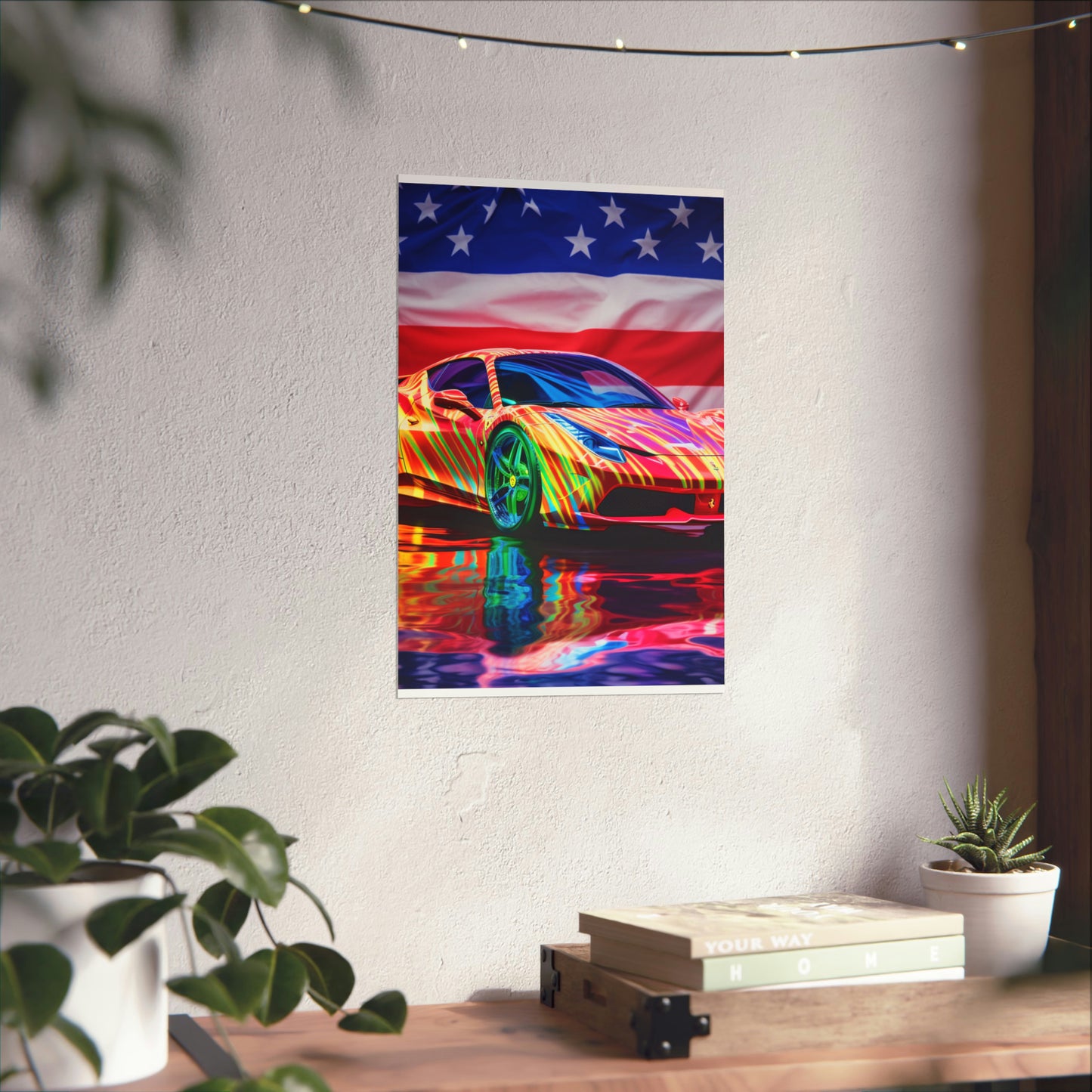 Premium Matte Vertical Posters Hyper Colorfull Ferrari 4