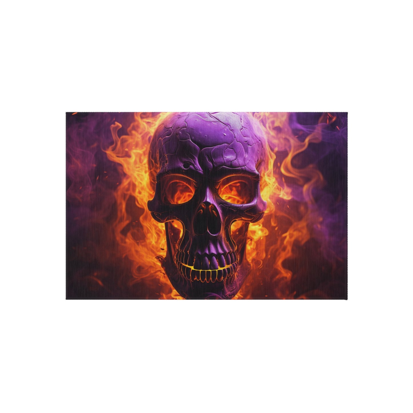 Outdoor Rug  Skull Flames 3