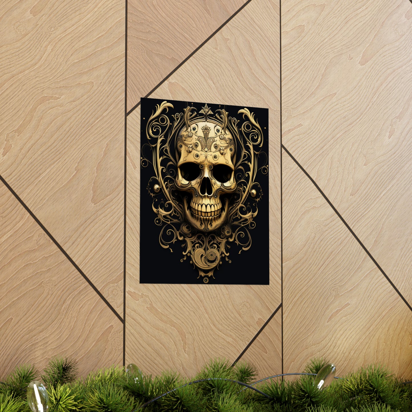 Premium Matte Vertical Posters Skull Treble Clef 3