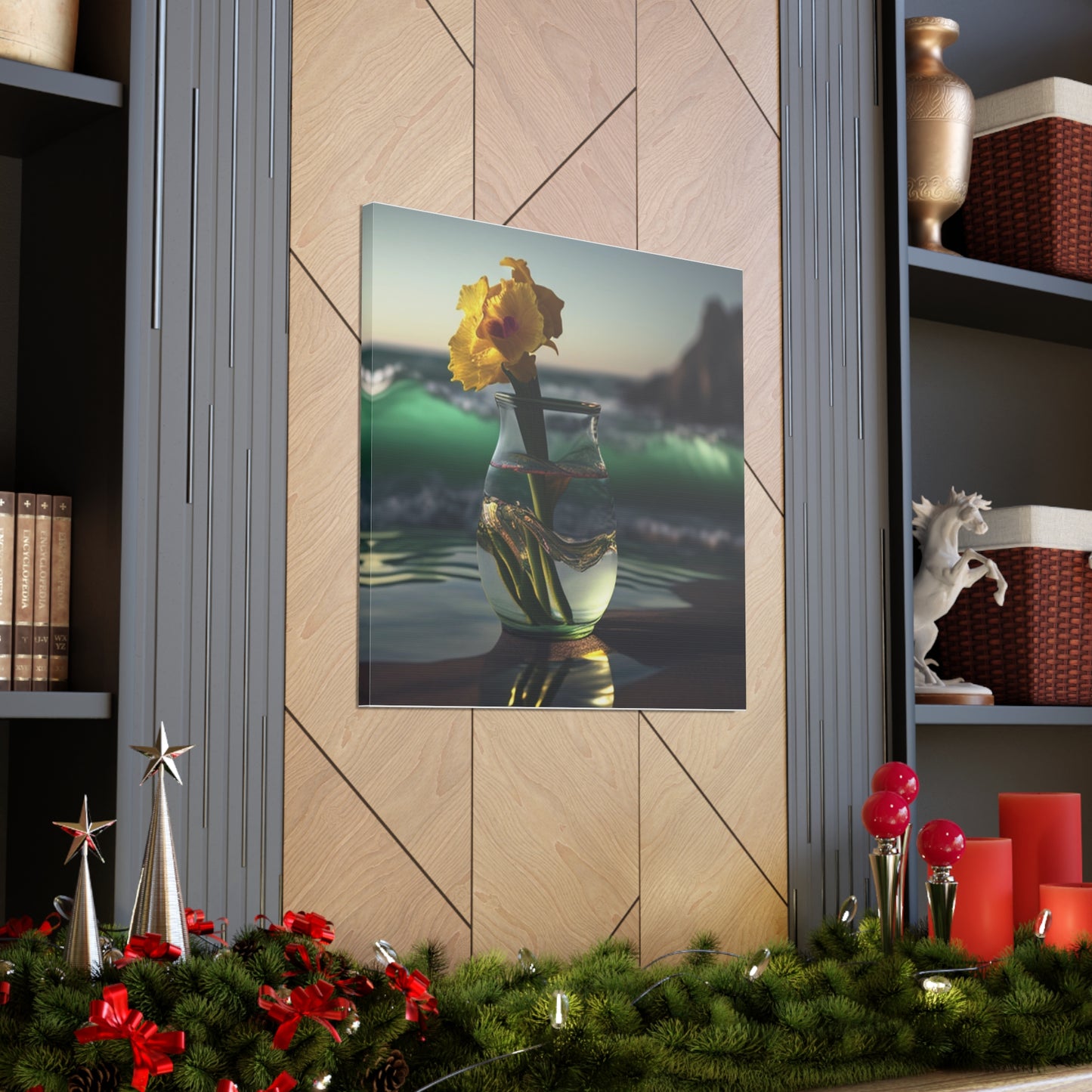 Canvas Gallery Wraps Yellow Gladiolus glass 1