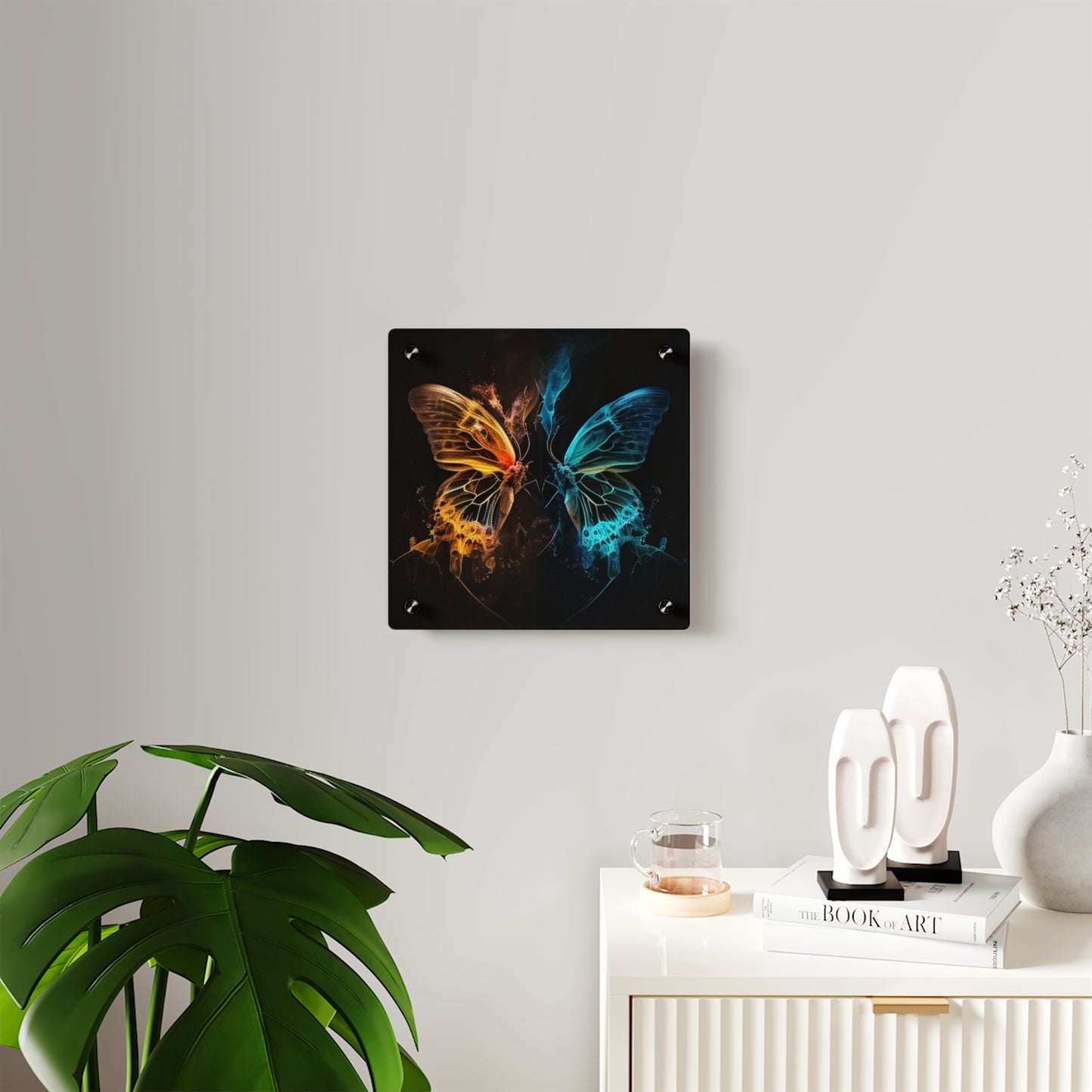 Acrylic Wall Art Panels Kiss Neon Butterfly 3