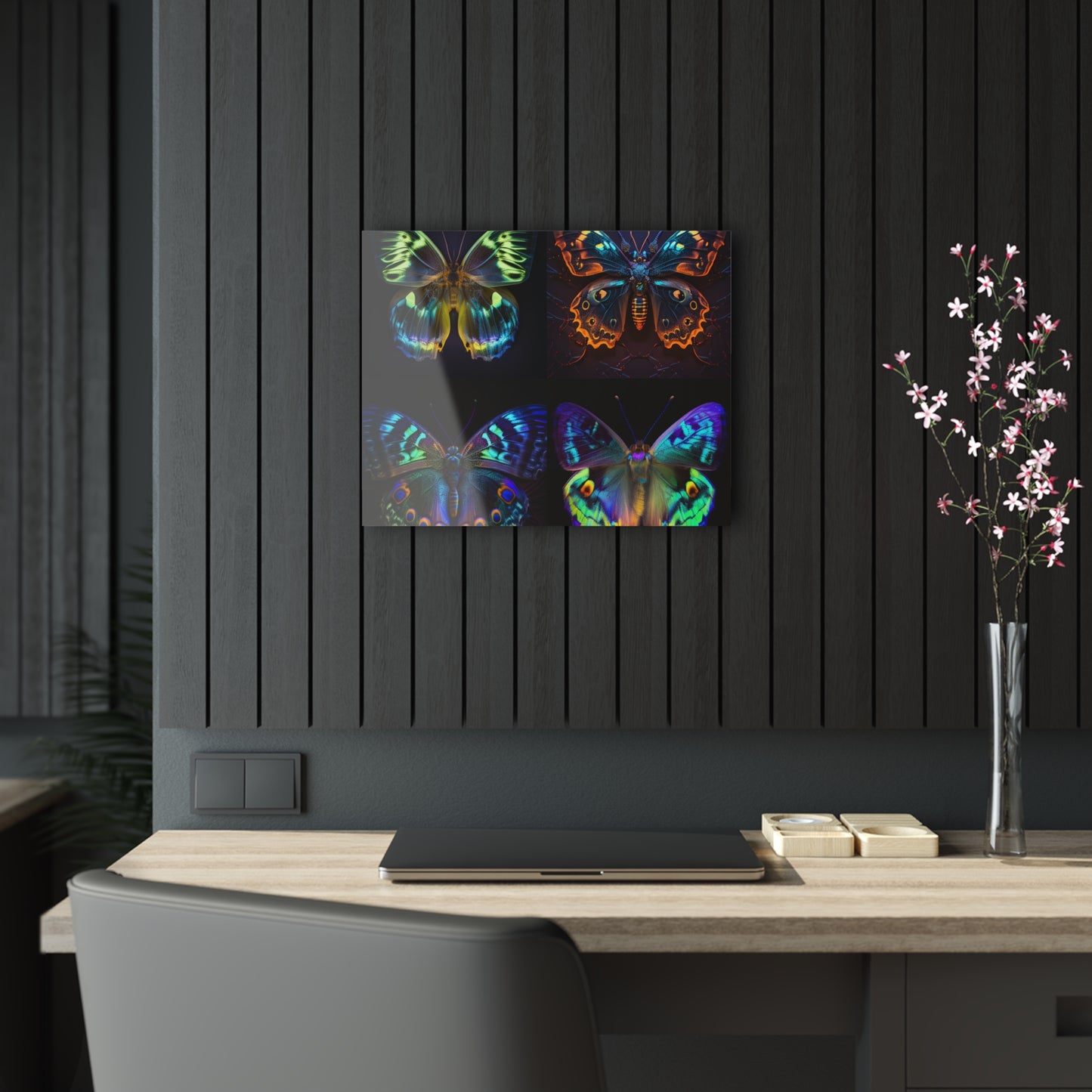 Acrylic Prints Neon Hue Butterfly 5