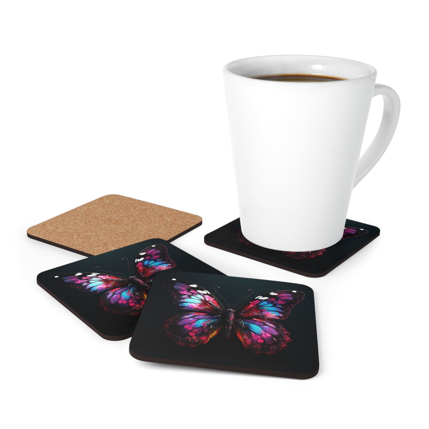 Corkwood Coaster Set Hyper Butterfly Real