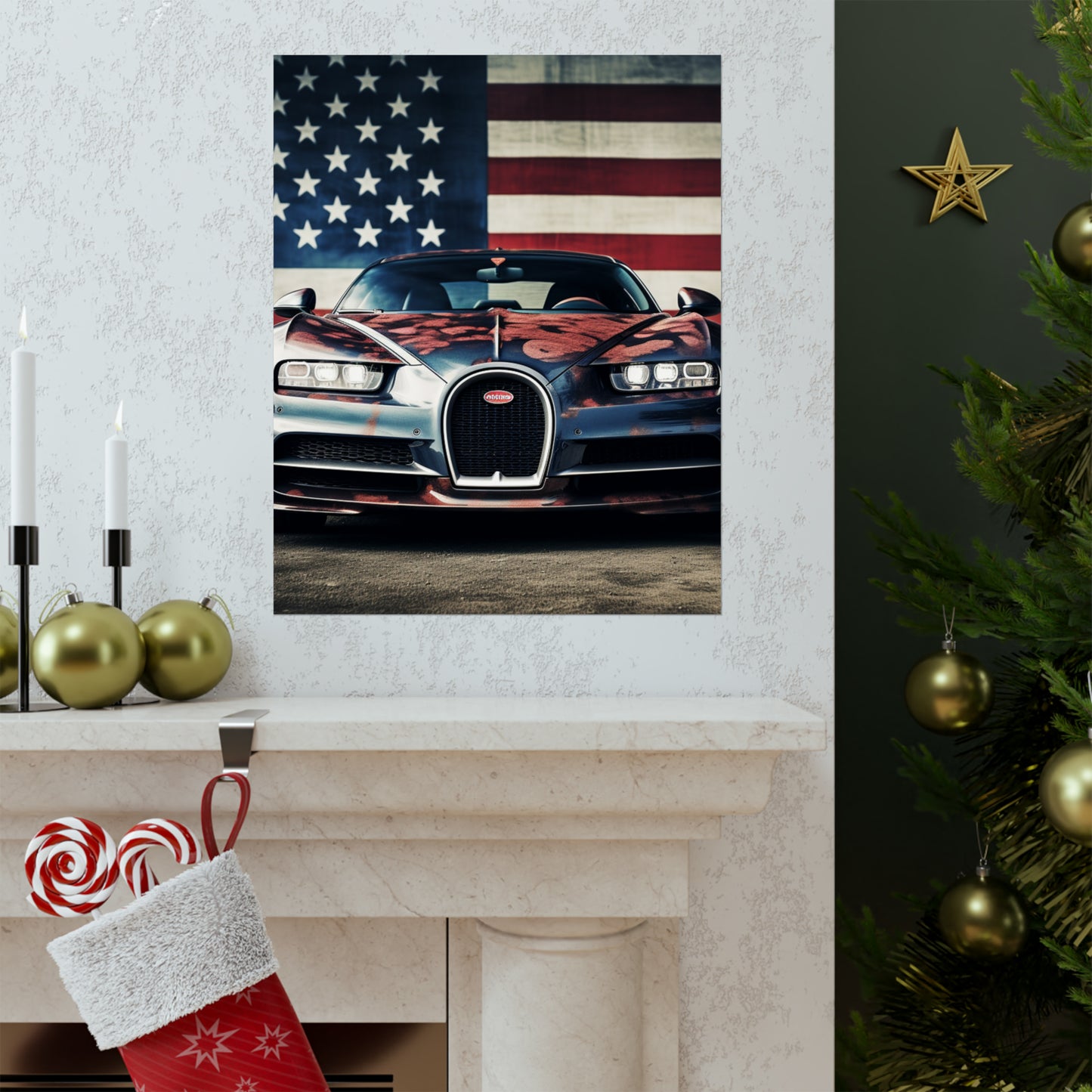 Premium Matte Vertical Posters Bugatti Flag 3