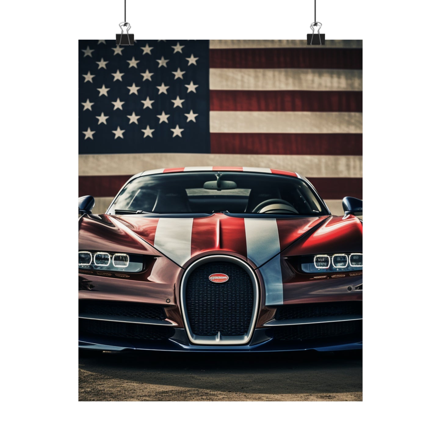 Premium Matte Vertical Posters Bugatti Flag 1