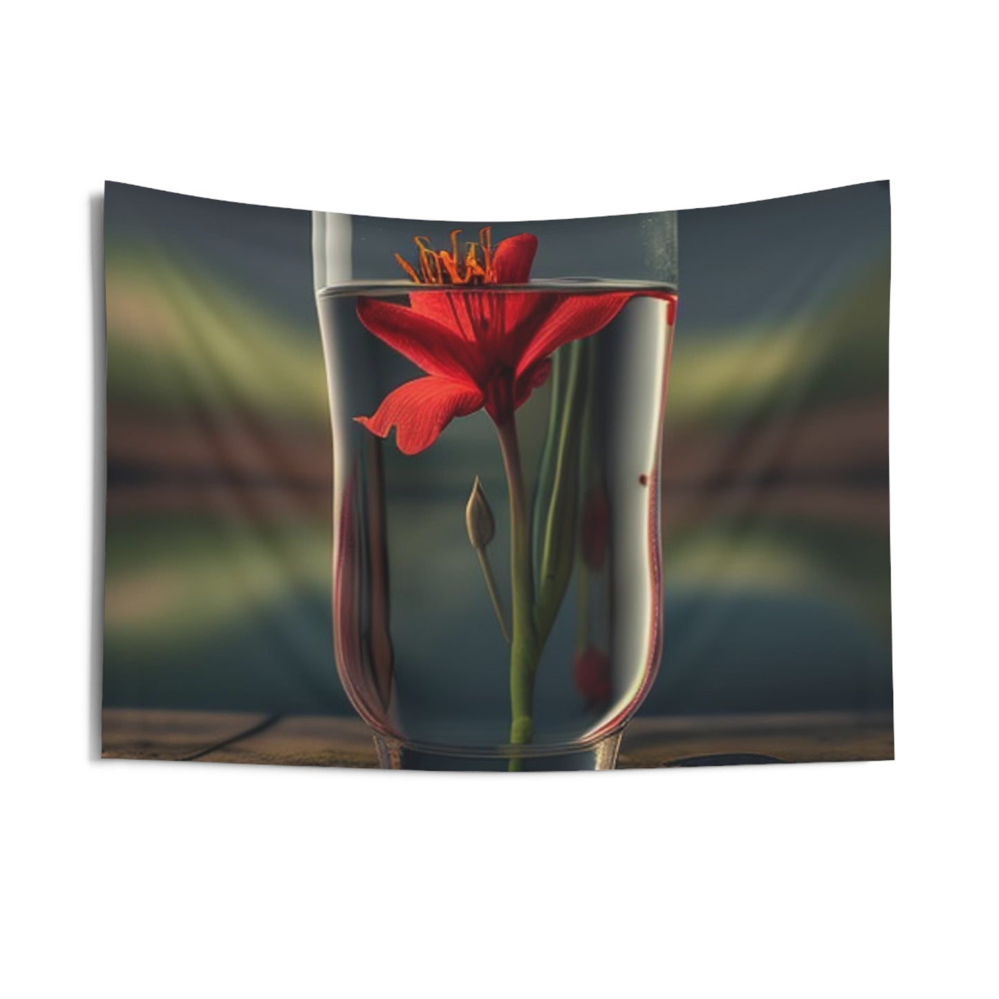 Indoor Wall Tapestries Red Lily in a Glass vase 1