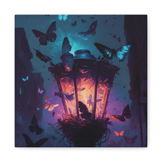 Canvas Gallery Wraps Street Light Butterfly 3