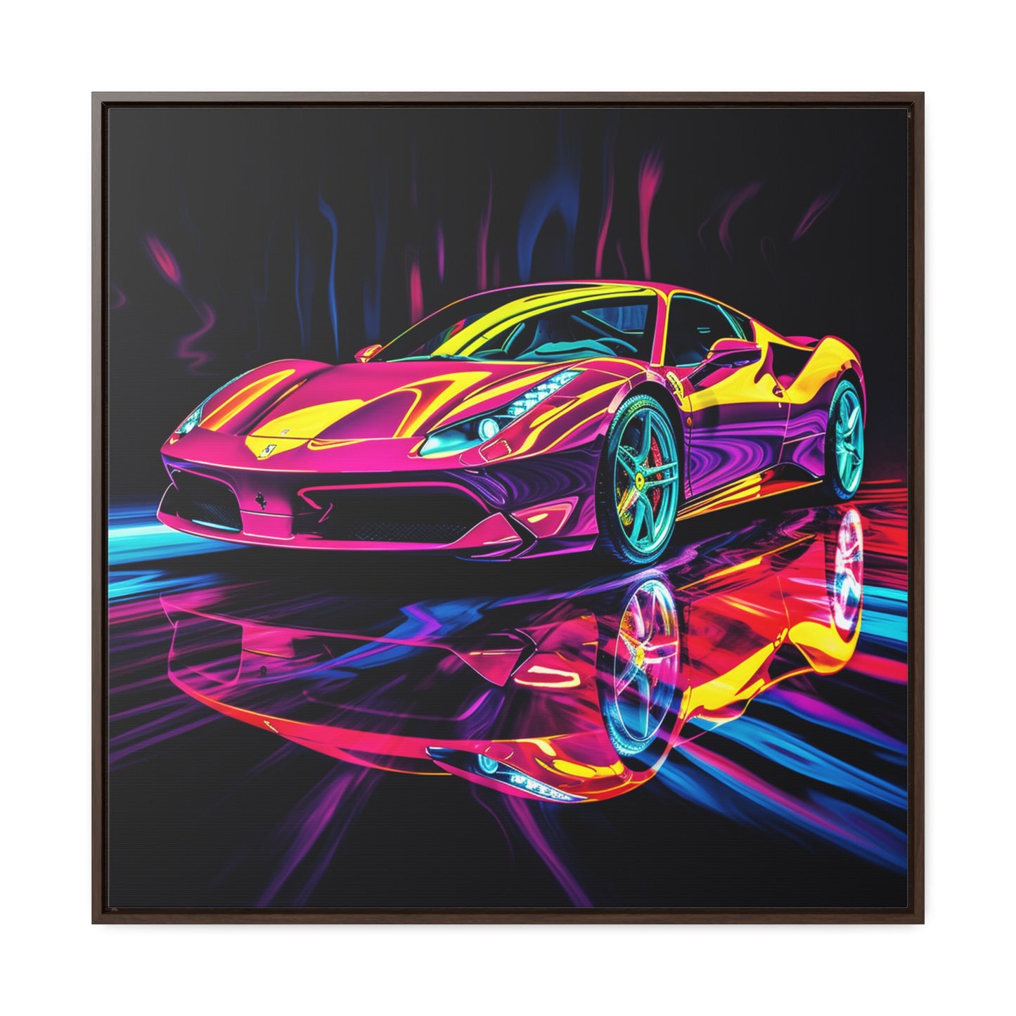 Gallery Canvas Wraps, Square Frame Pink Ferrari Macro 2