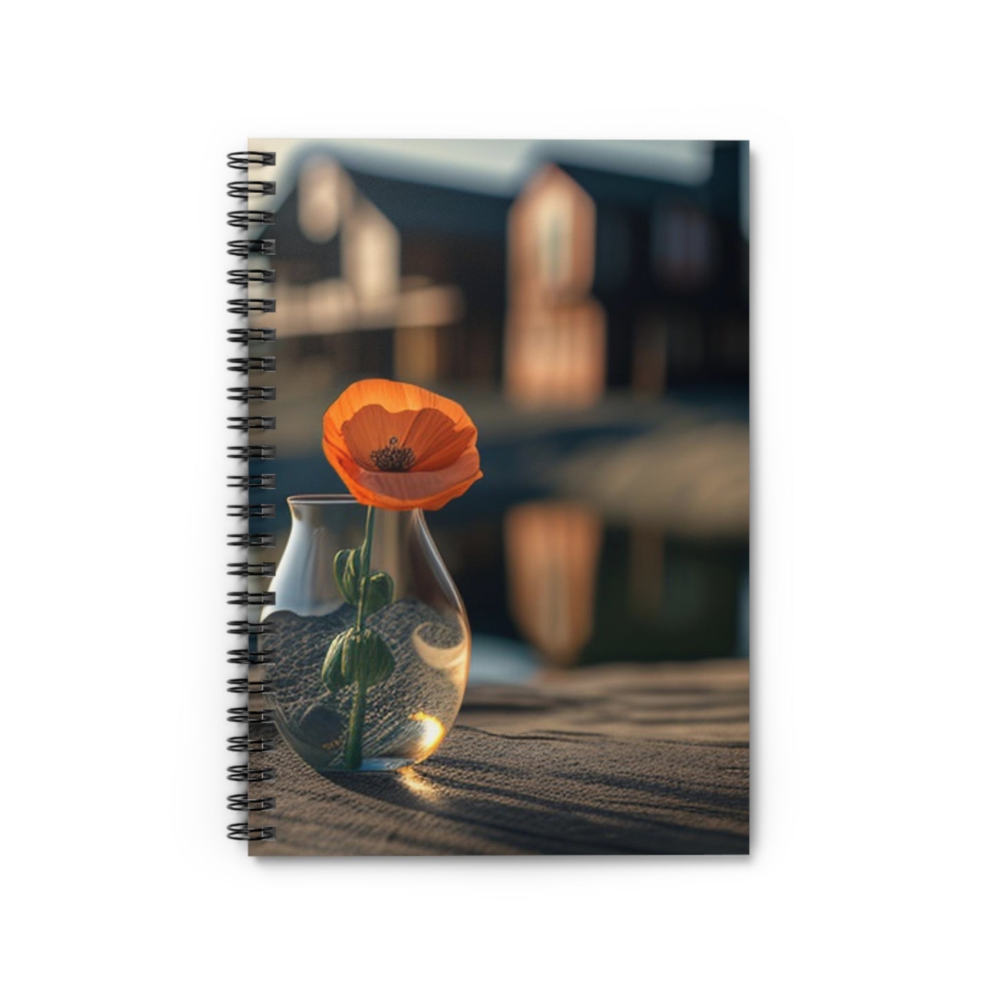 Spiral Notebook - Ruled Line Orange Poppy in a Vase 4