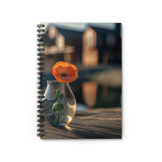 Spiral Notebook - Ruled Line Orange Poppy in a Vase 4