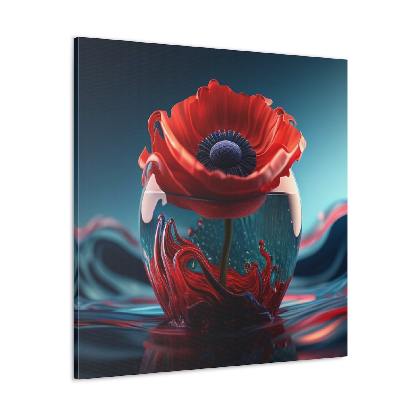 Canvas Gallery Wraps Red Anemone in a Vase 2