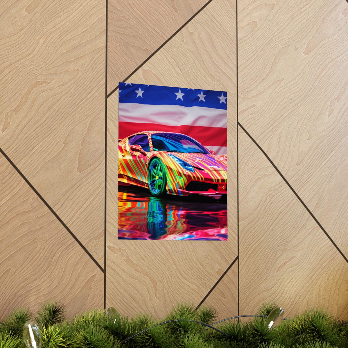 Premium Matte Vertical Posters Hyper Colorfull Ferrari 4