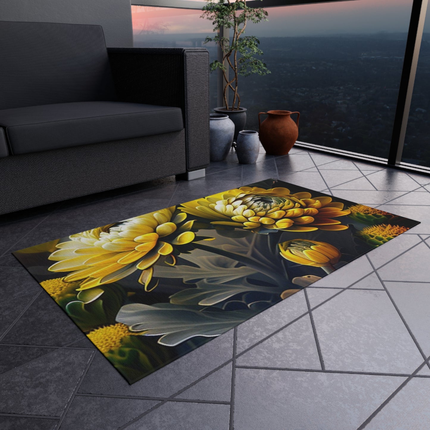 Outdoor Rug  Yellow Hermosas Flores Amarillas 2