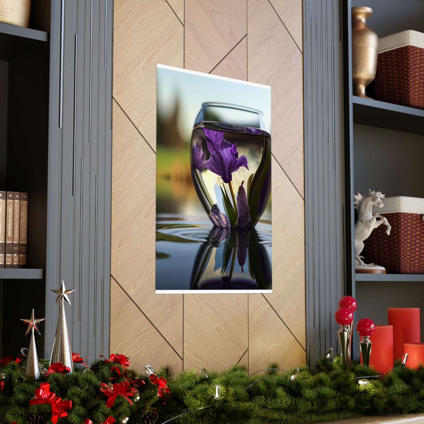 Premium Matte Vertical Posters Purple Iris in a vase 3