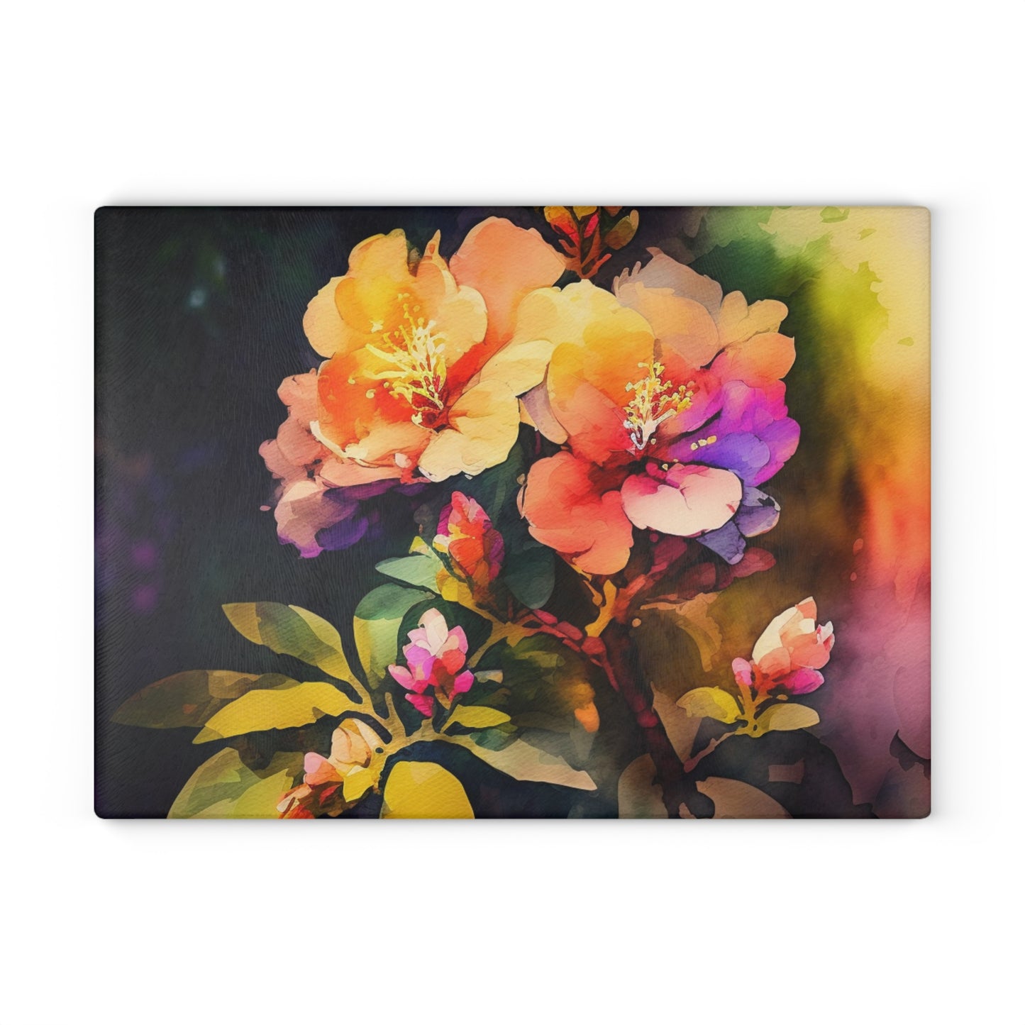 Glass Cutting Board Bright Spring Flowers 2