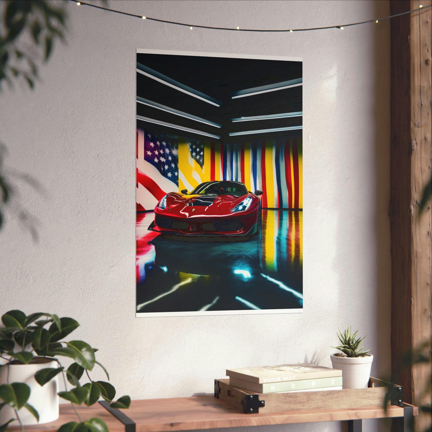 Premium Matte Vertical Posters Macro Flag Ferrari 2