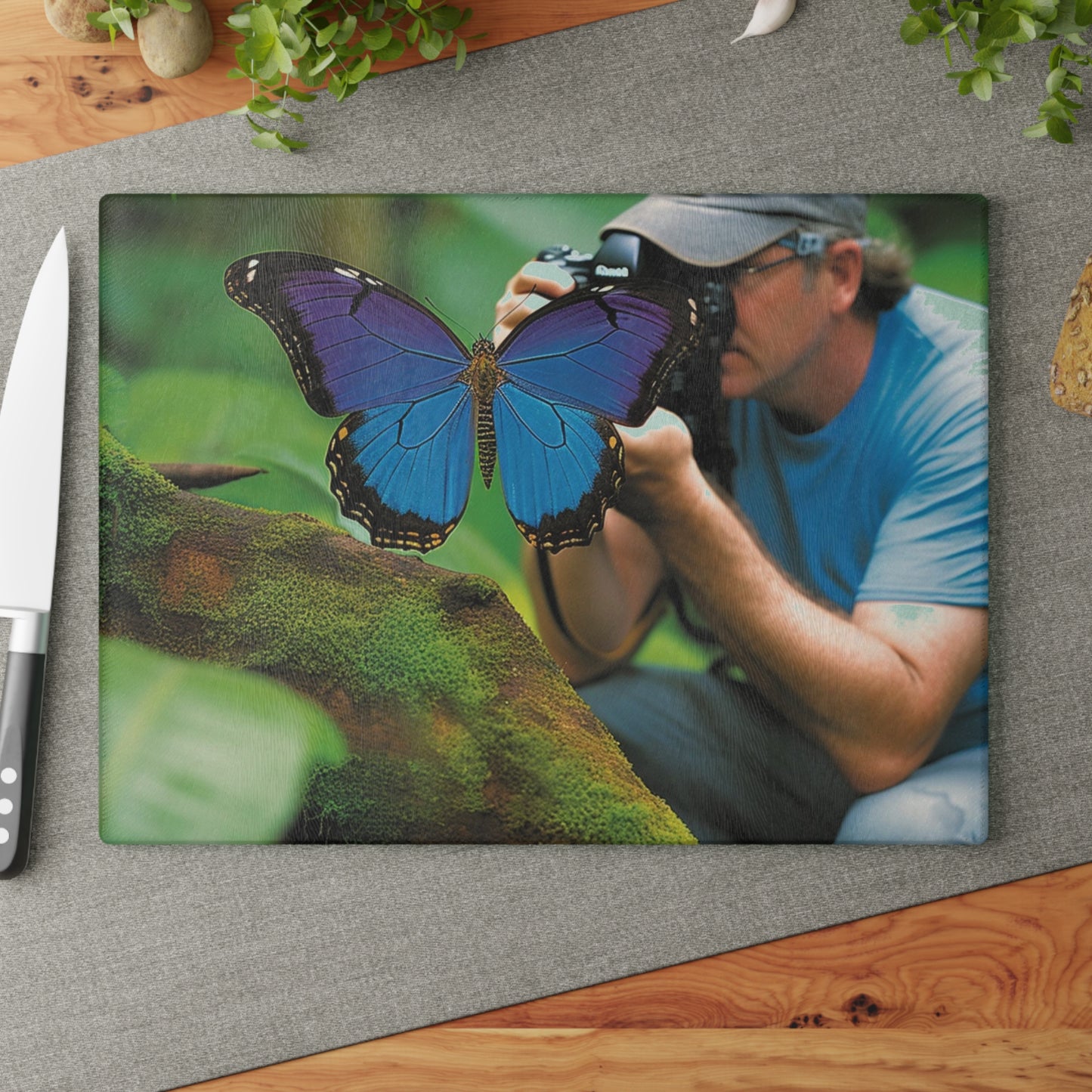 Glass Cutting Board Jungle Butterfly 4