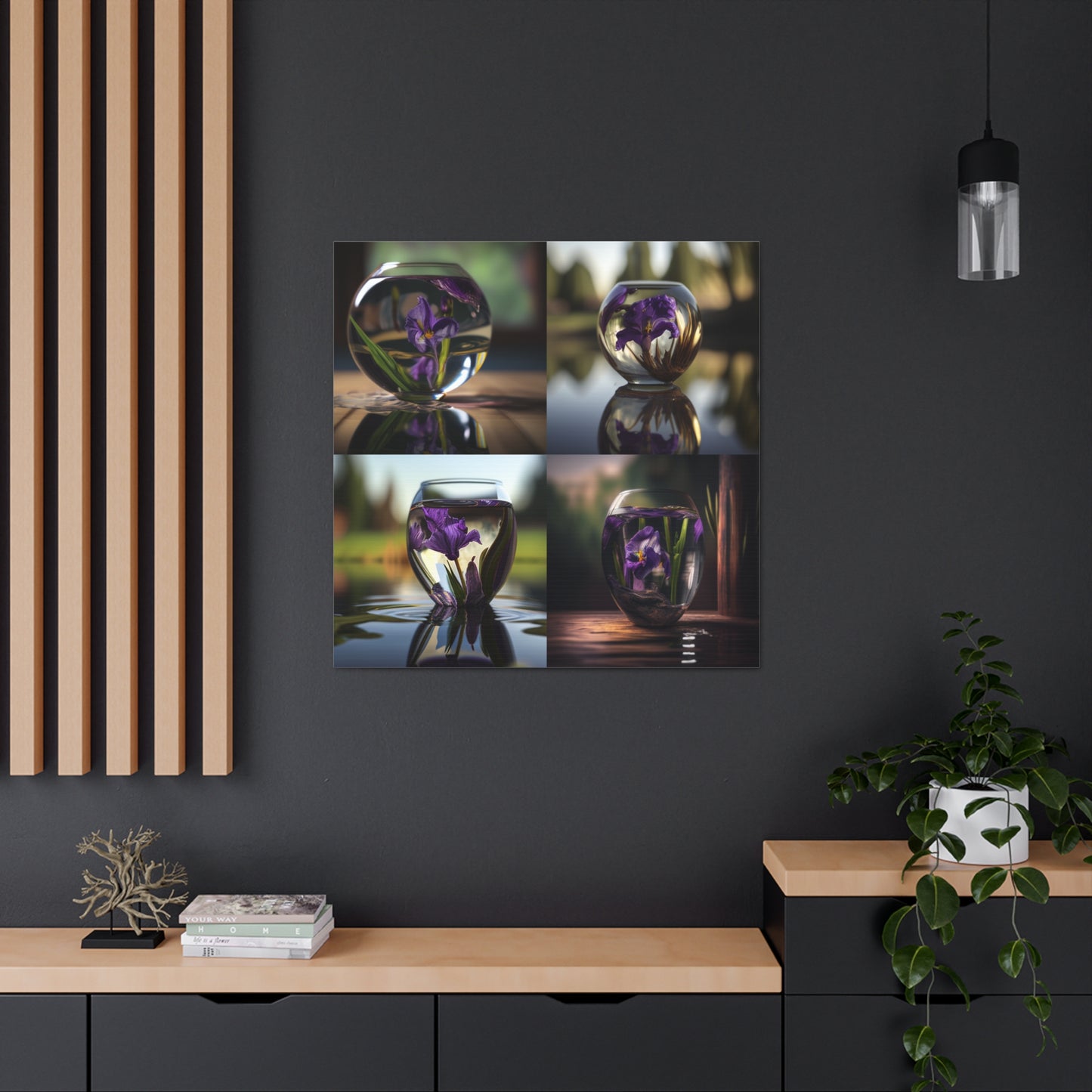 Canvas Gallery Wraps Purple Iris in a vase 5
