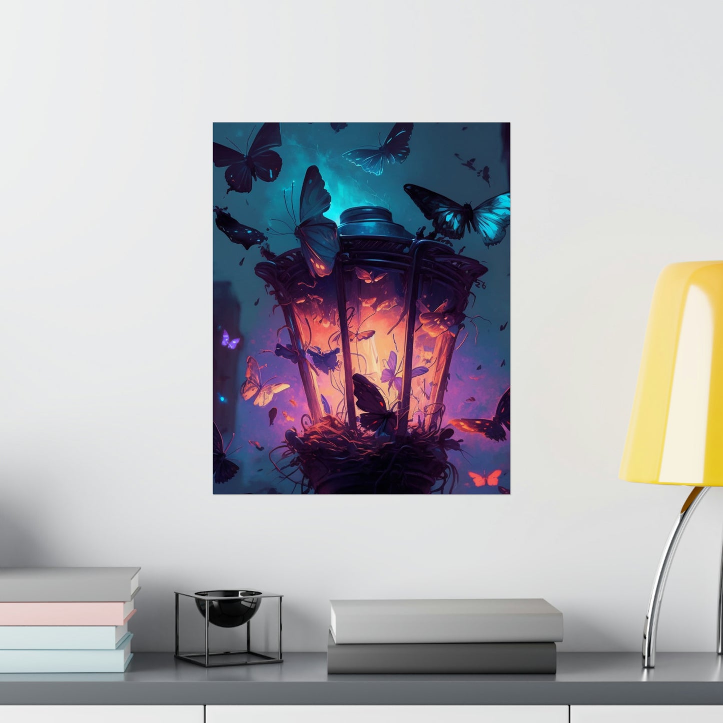 Premium Matte Vertical Posters Street Light Butterfly 3