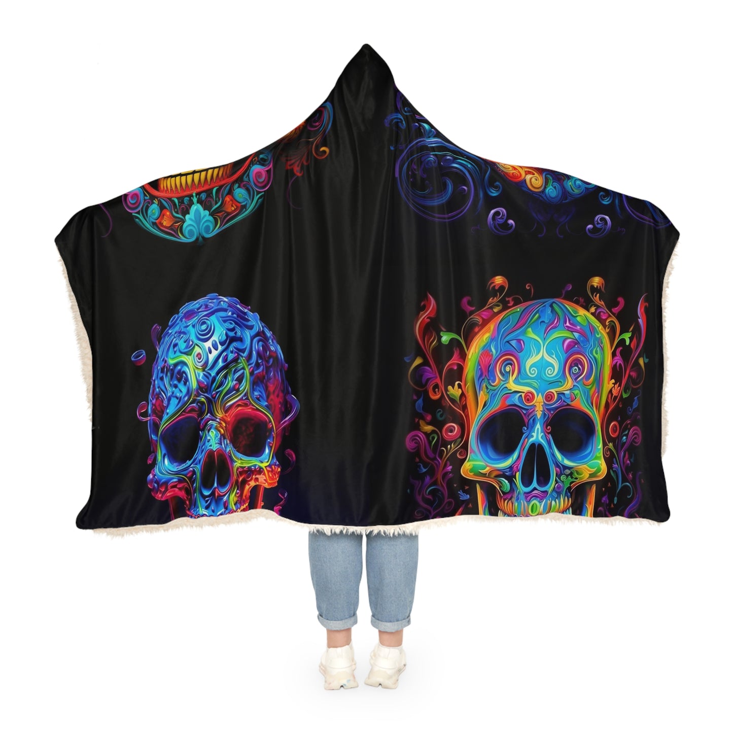 Snuggle Hooded Blanket Macro Skull Color 5