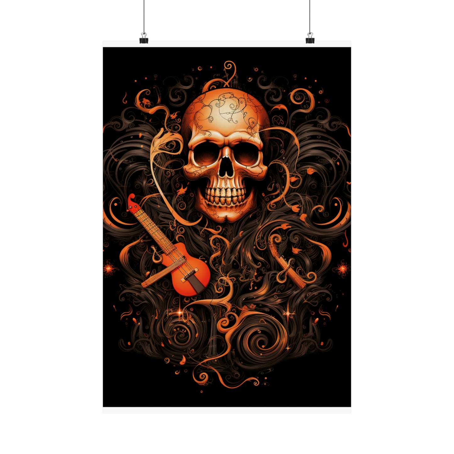 Premium Matte Vertical Posters Skull Treble Clef 4