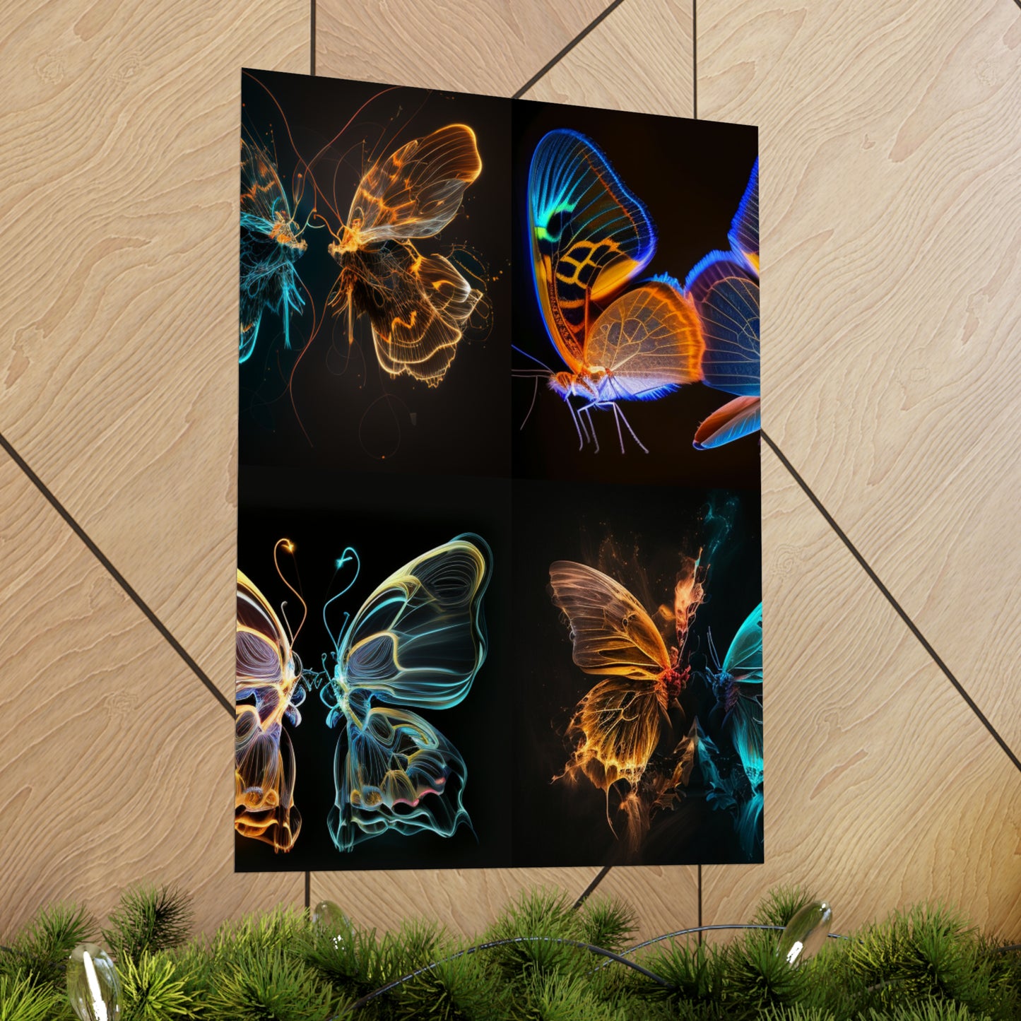 Premium Matte Vertical Posters Neon Glo Butterfly 5