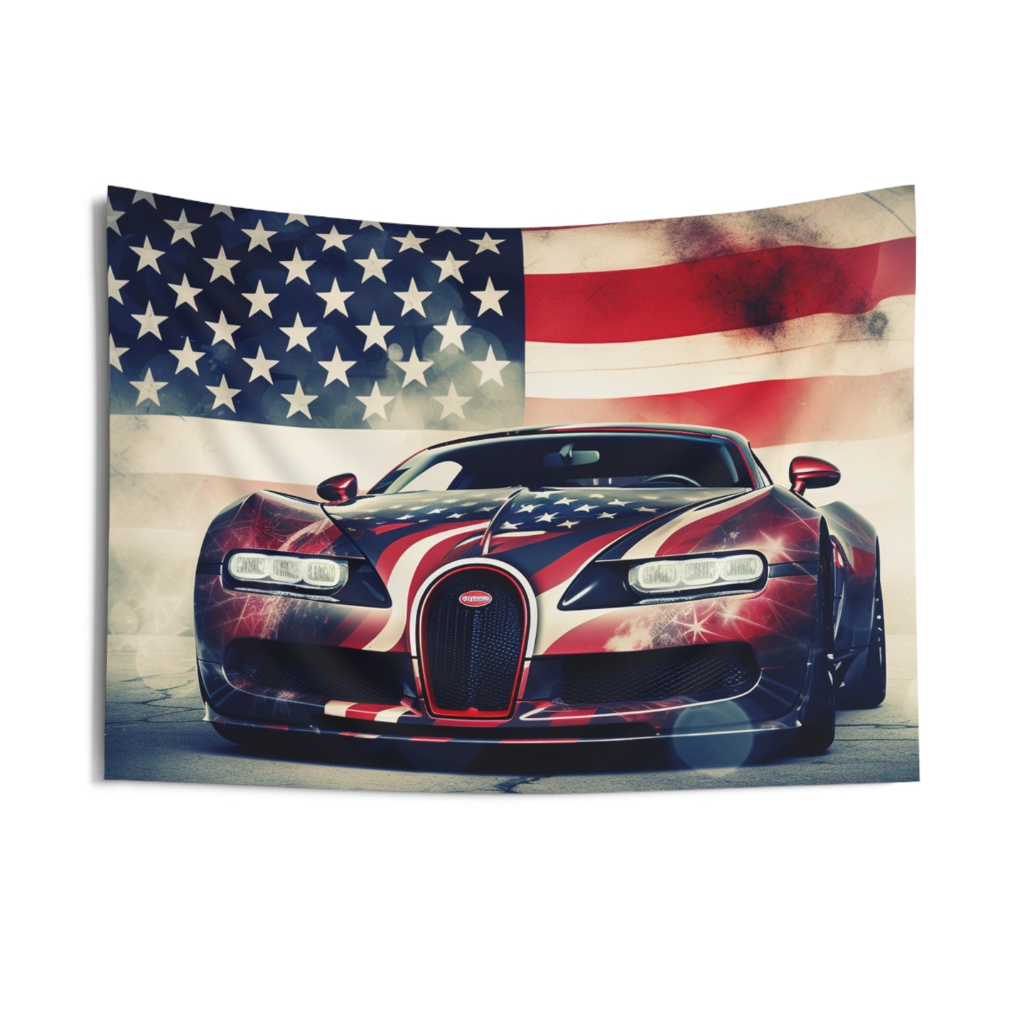 Indoor Wall Tapestries Abstract American Flag Background Bugatti 1