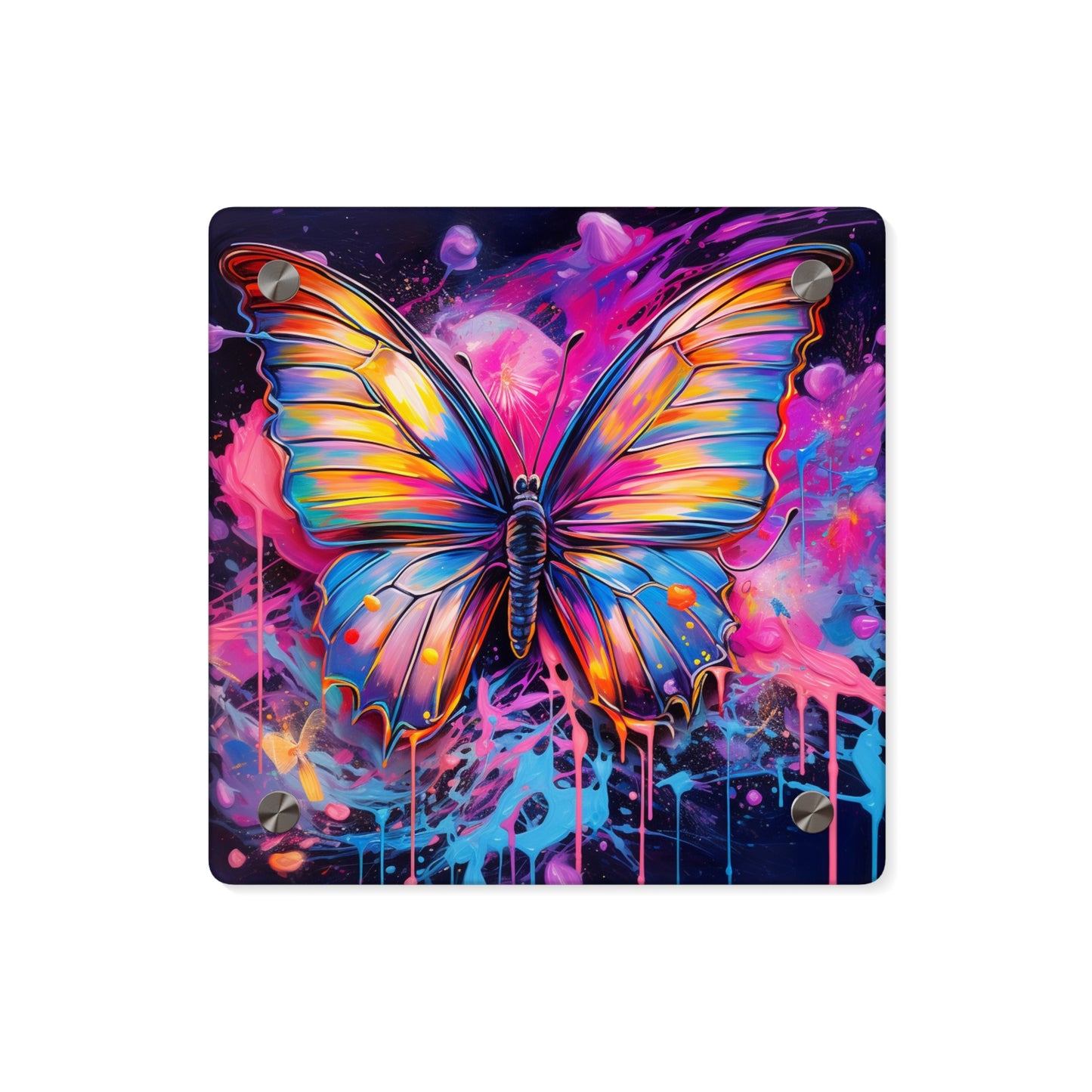 Acrylic Wall Art Panels Pink Butterfly Flair 3