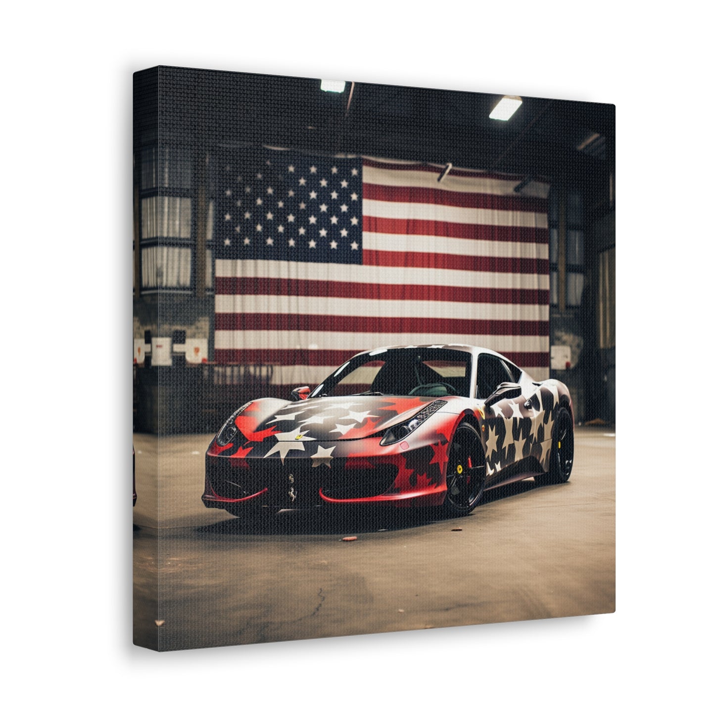 Canvas Gallery Wraps American Flag Farrari 1