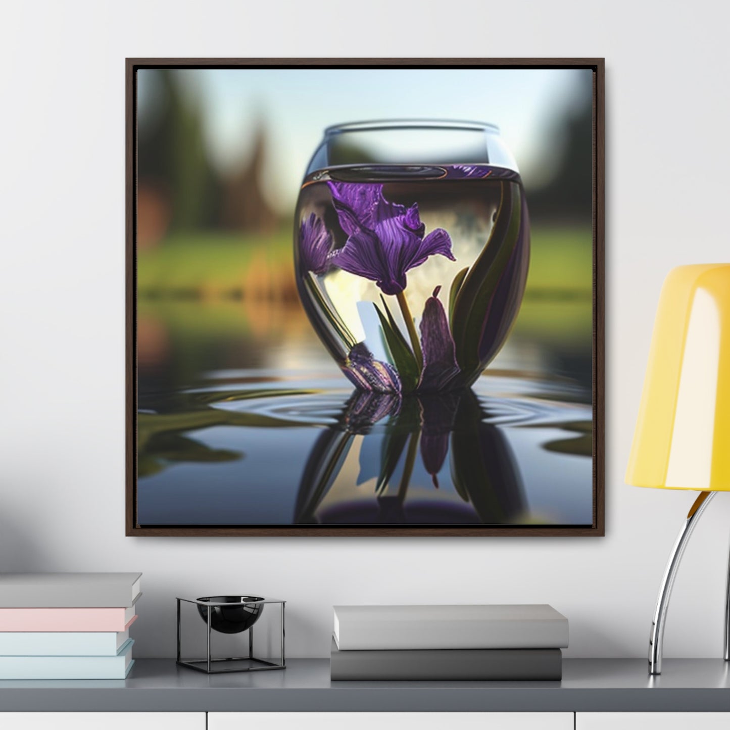 Gallery Canvas Wraps, Square Frame Purple Iris in a vase 3