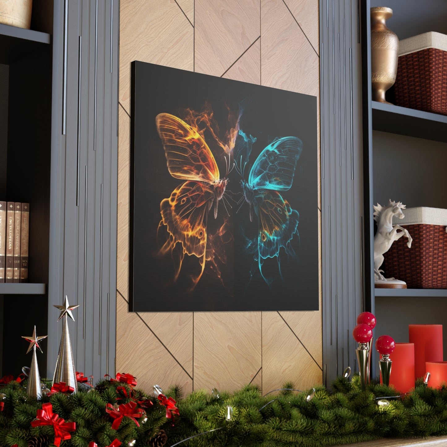 Canvas Gallery Wraps Kiss Neon Butterfly 6