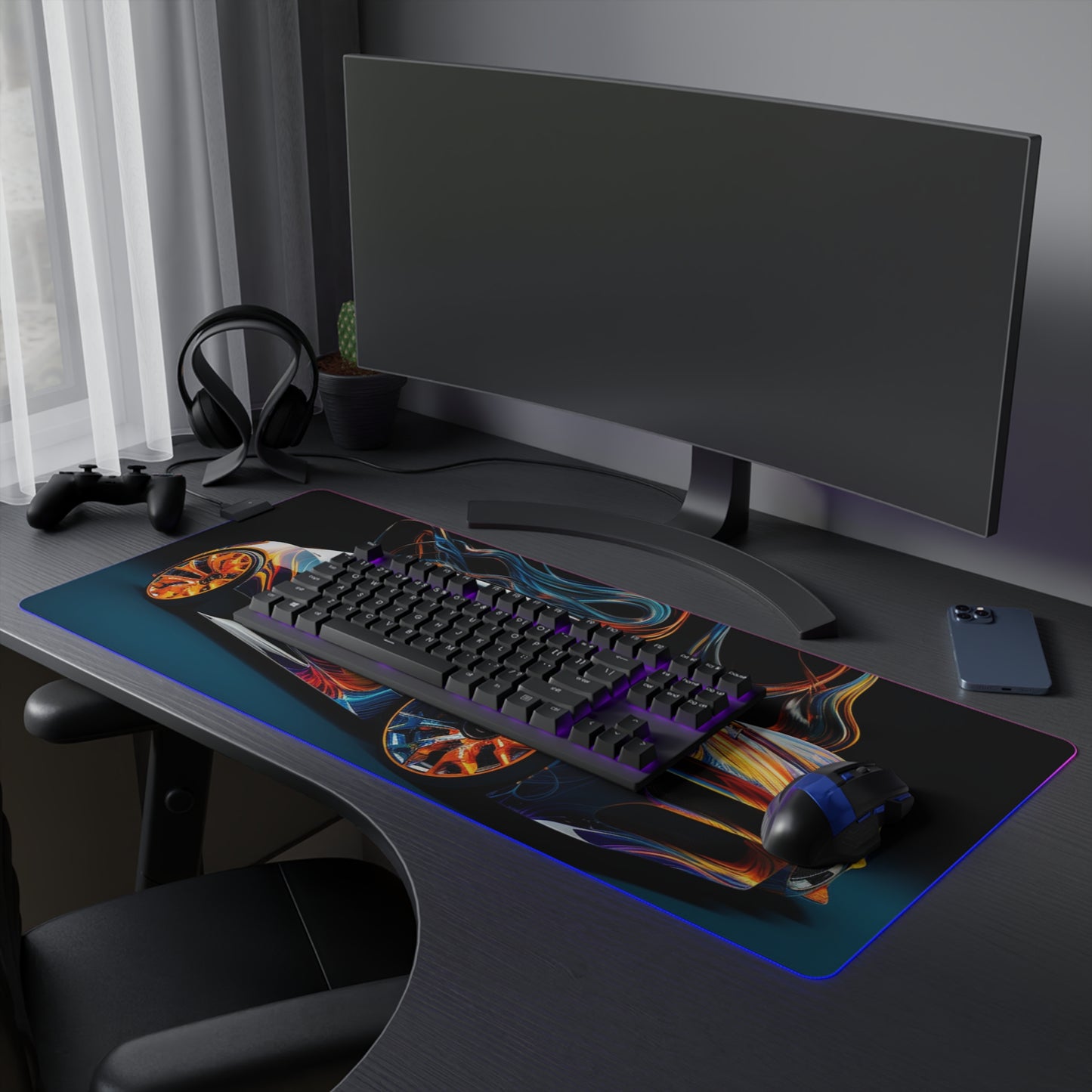 LED Gaming Mouse Pad Bugatti Abstract Flair 2