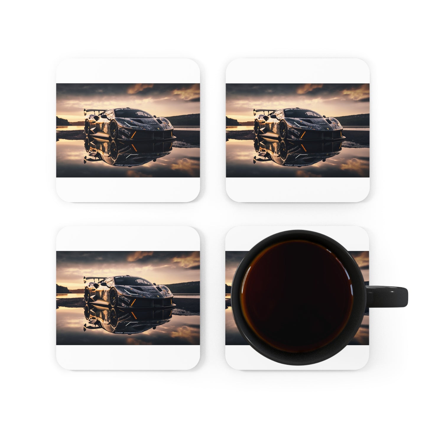 Corkwood Coaster Set Ferrari Lake 2