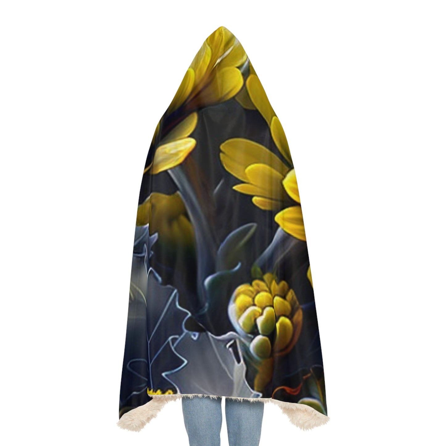 Snuggle Hooded Blanket Yellow Hermosas Flores Amarillas 1