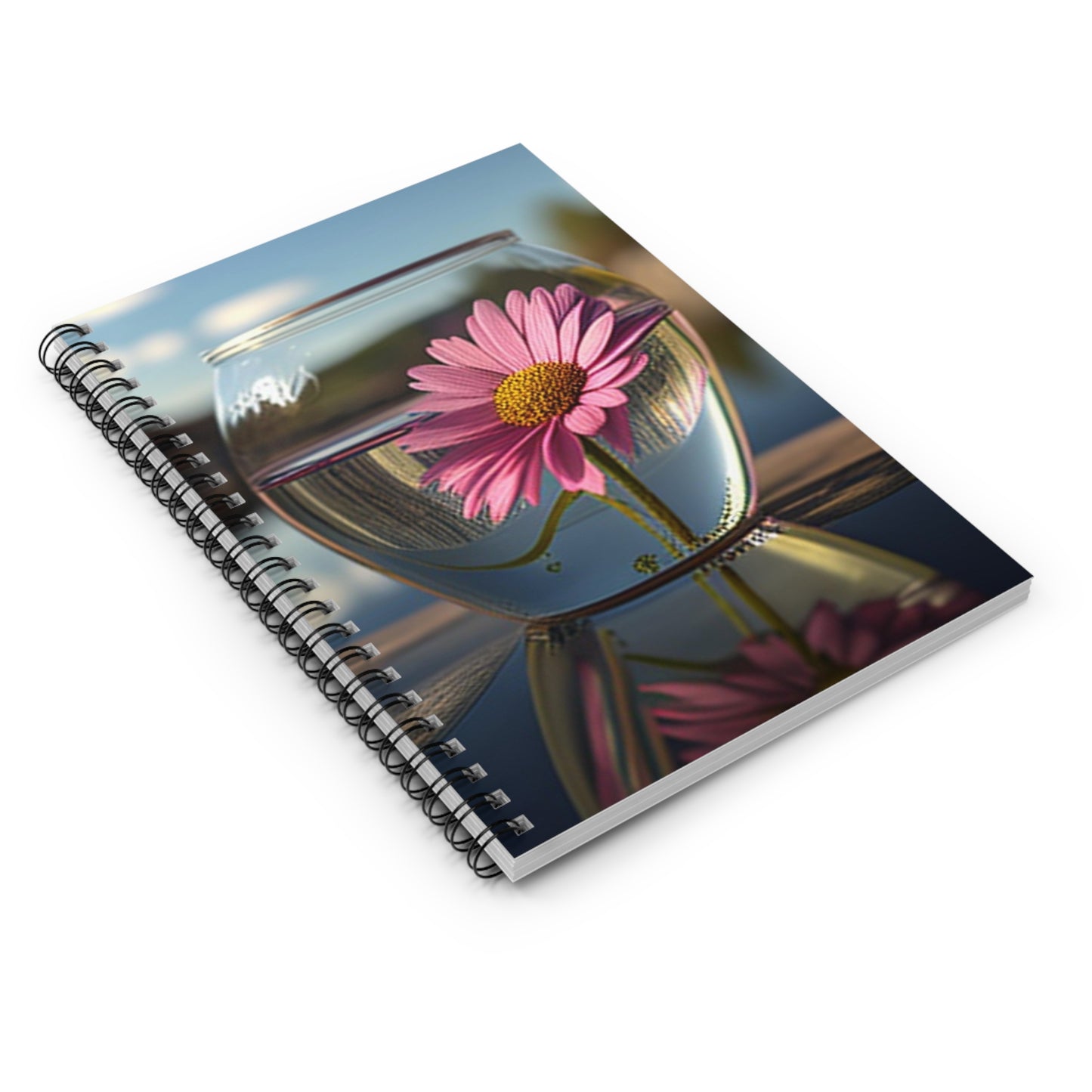 Spiral Notebook - Ruled Line Pink Daisy 3