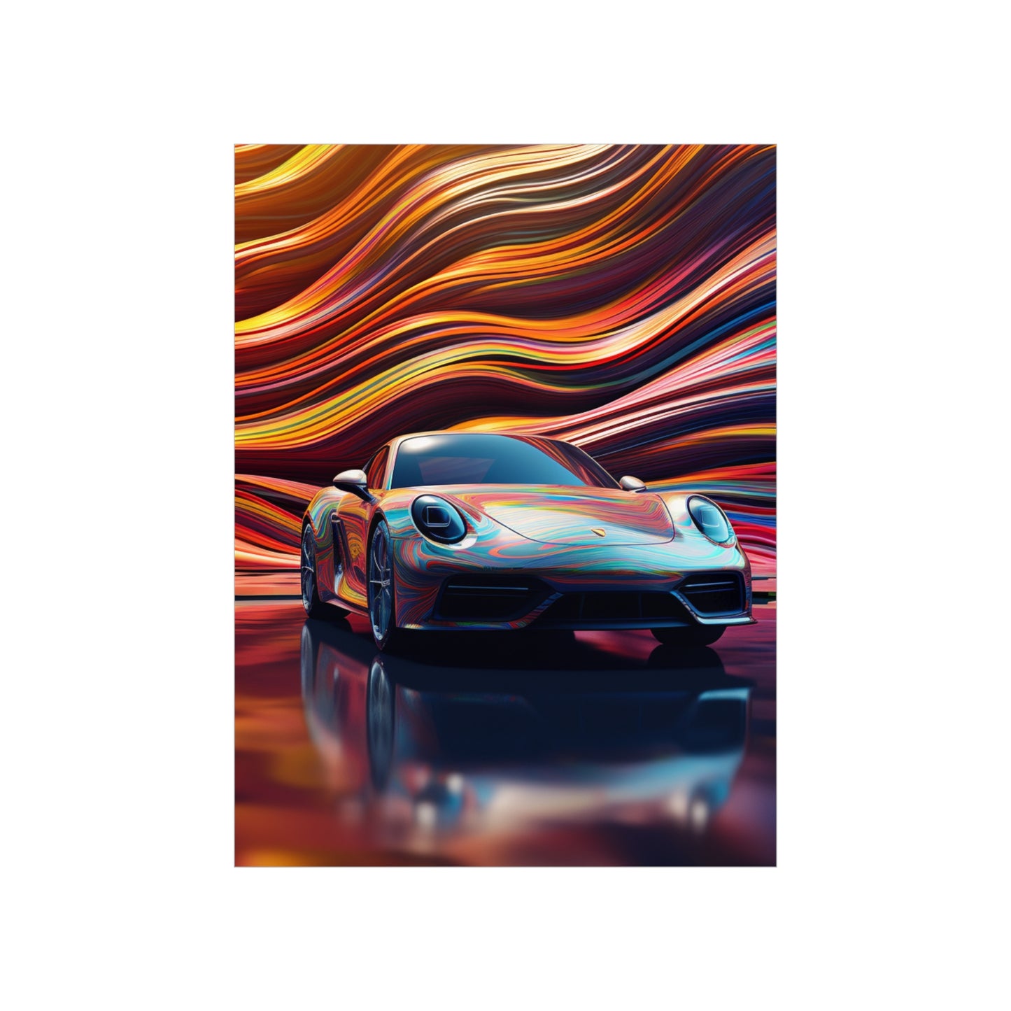 Premium Matte Vertical Posters Porsche Water Fusion 1